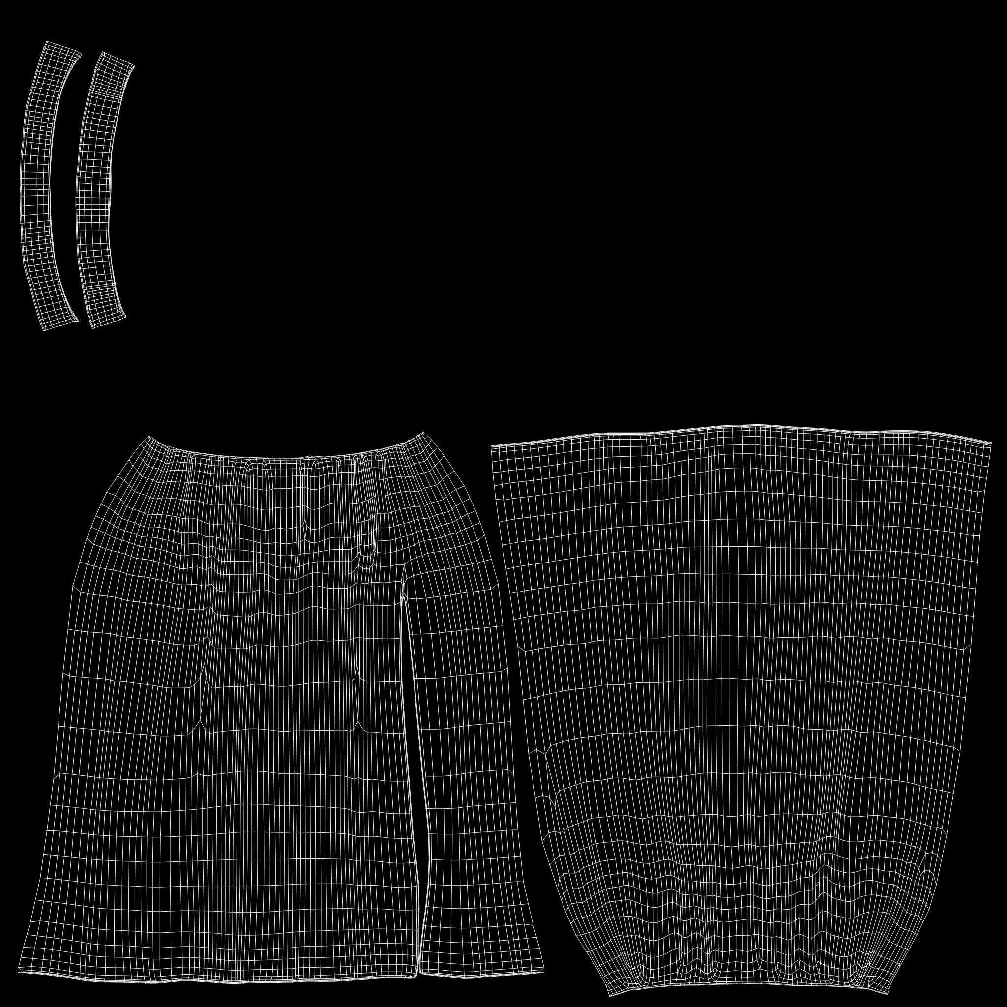 Beige Thigh Split Ruffled Light Skirt Low-poly 3D model_12