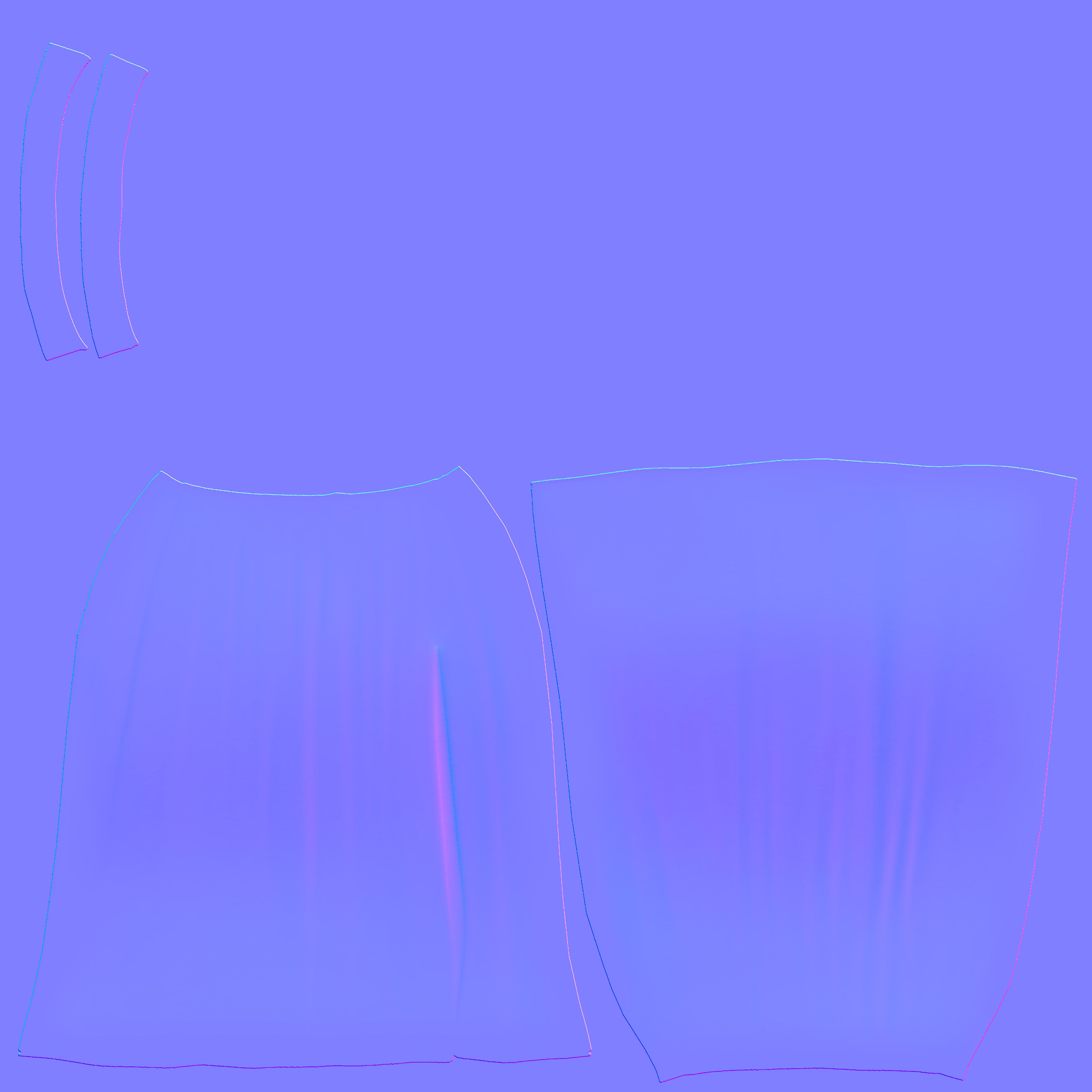 Beige Thigh Split Ruffled Light Skirt Low-poly 3D model_9