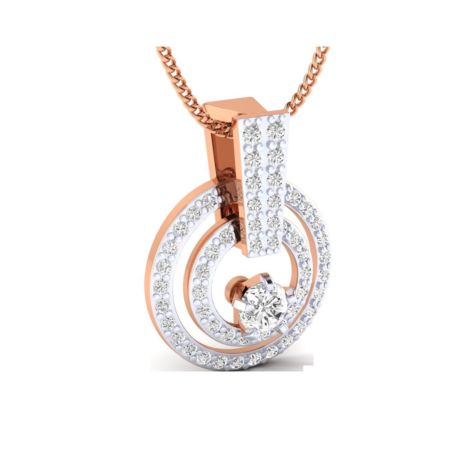 Women Flower Pendant STL OBJ FBX Renders Details 3D print model_2