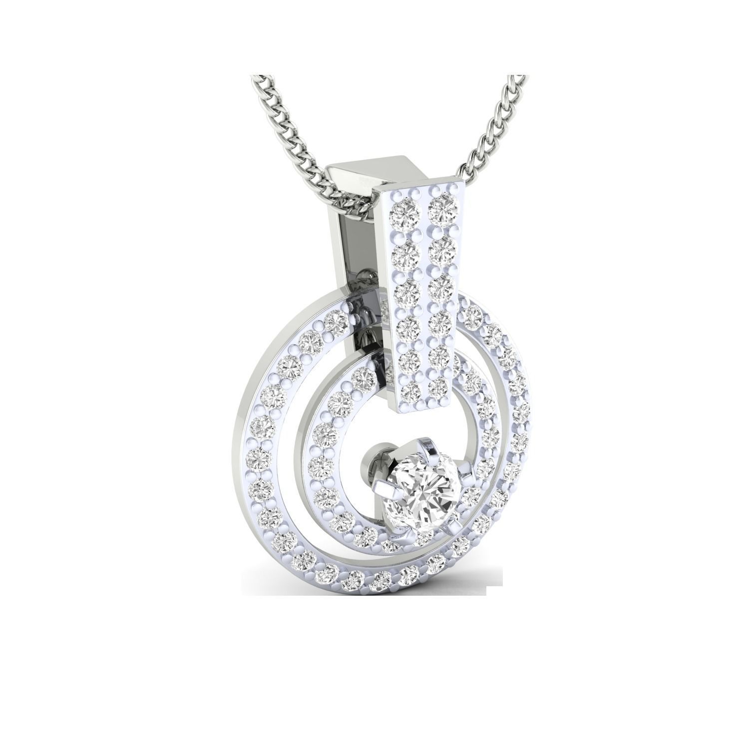 Women Flower Pendant STL OBJ FBX Renders Details 3D print model_8