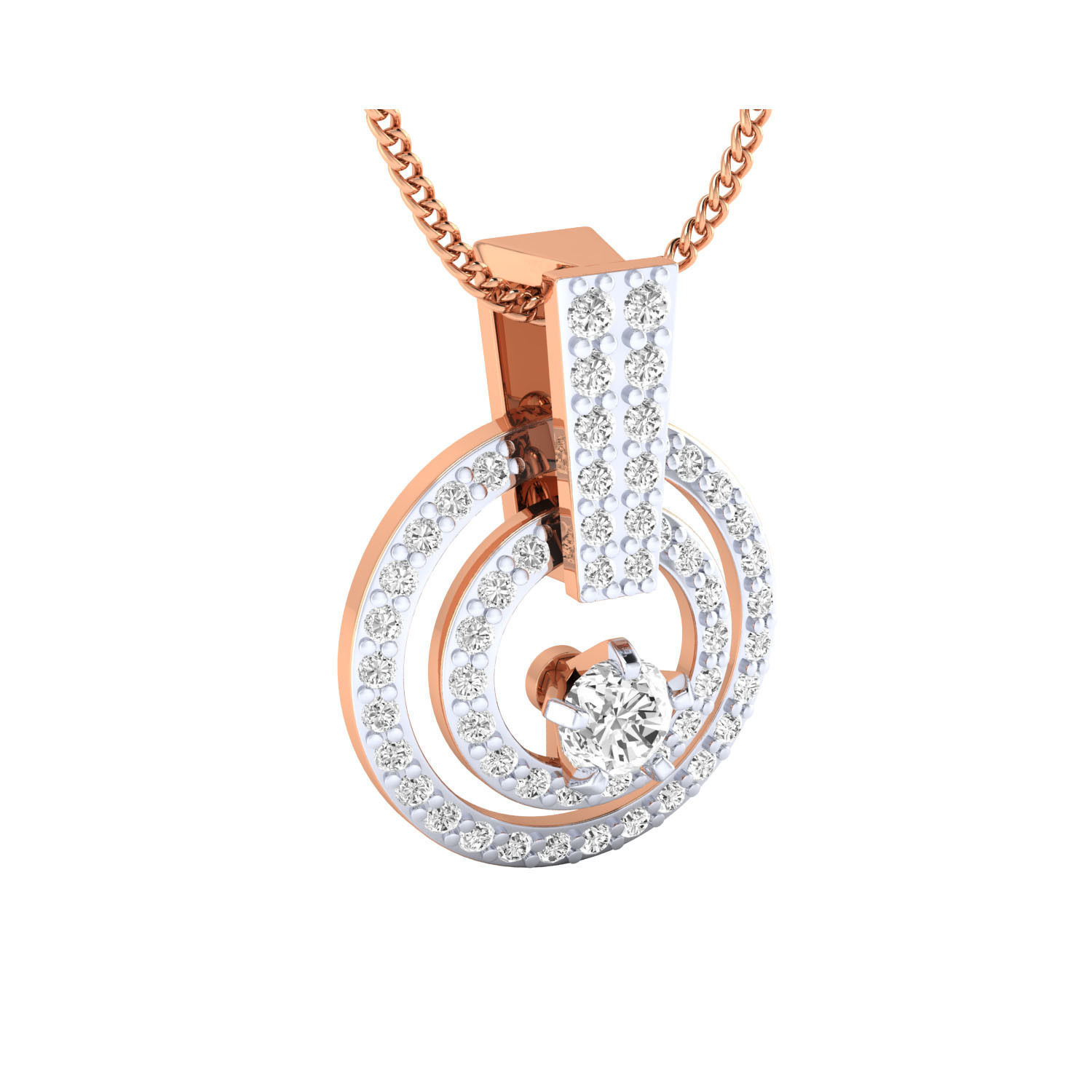 Women Flower Pendant STL OBJ FBX Renders Details 3D print model_1