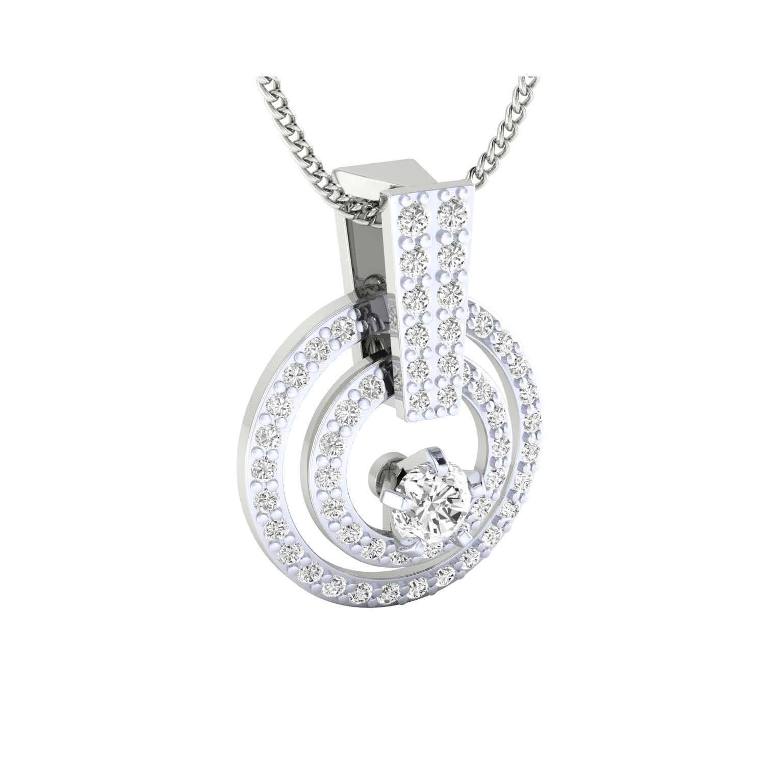 Women Flower Pendant STL OBJ FBX Renders Details 3D print model_7