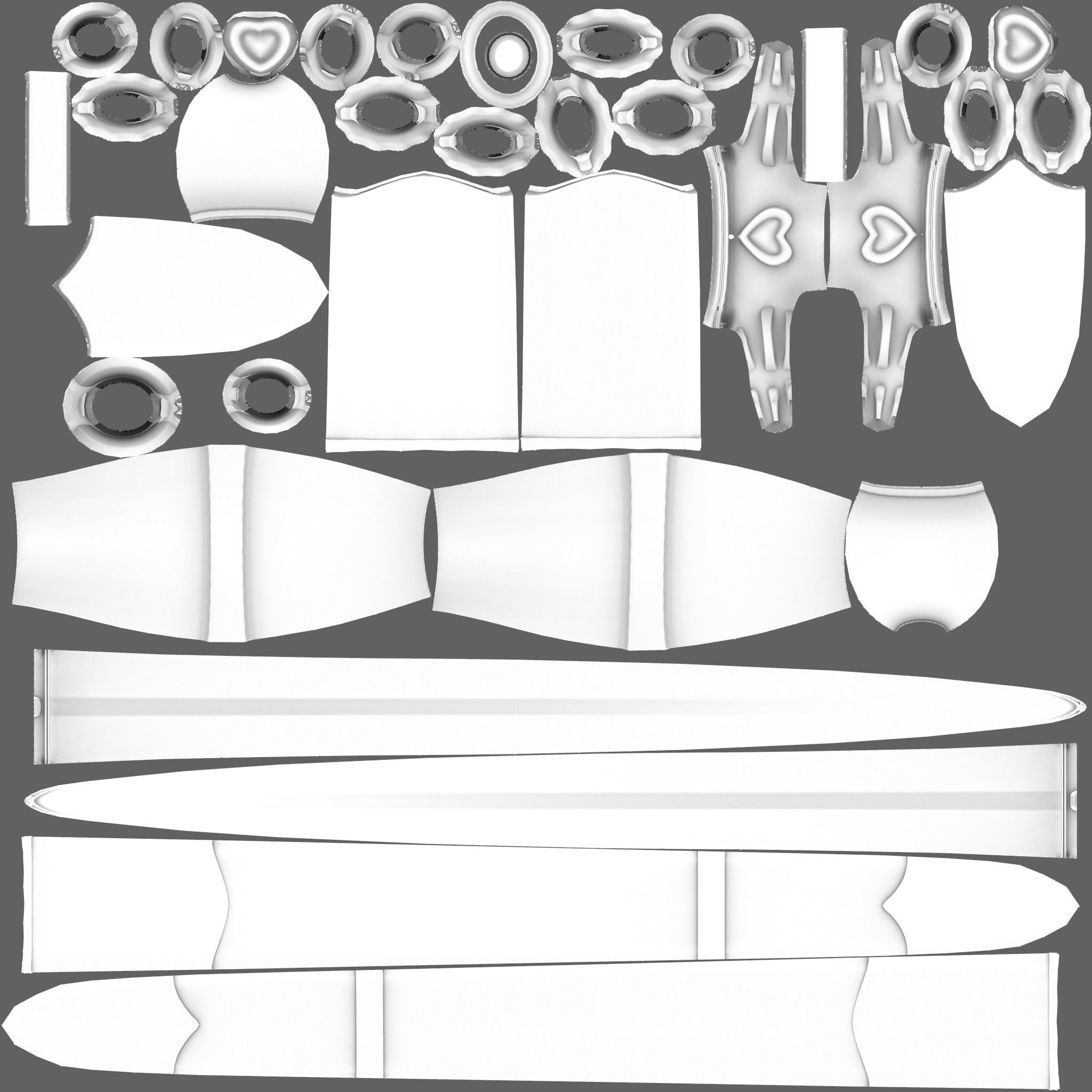 Medieval Dagger and Scabbard Low-poly 3D model_12