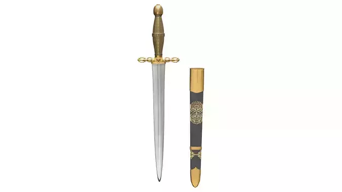 Medieval Dagger and Scabbard