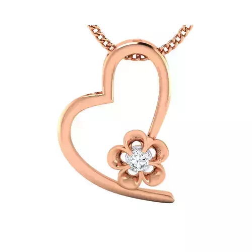 Women Heart Pendant STL OBJ FBX Renders Details 3D print model
