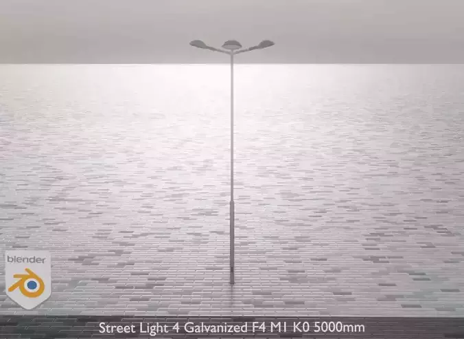 Street Light 4 Galvanized F4 M1 K0 5000mm Low-poly 3D model