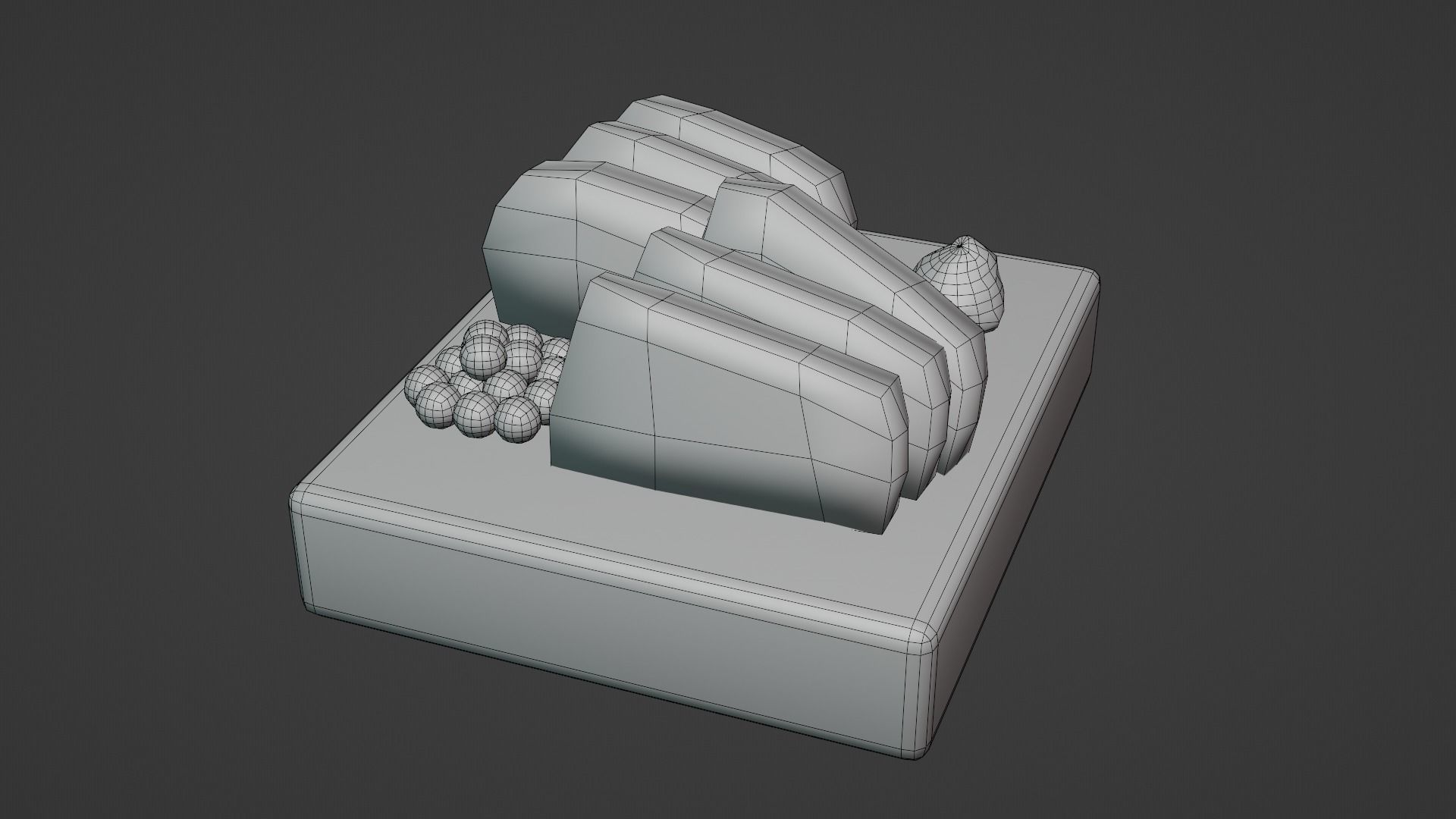 Hand-painted sashimi Low-poly 3D model_8