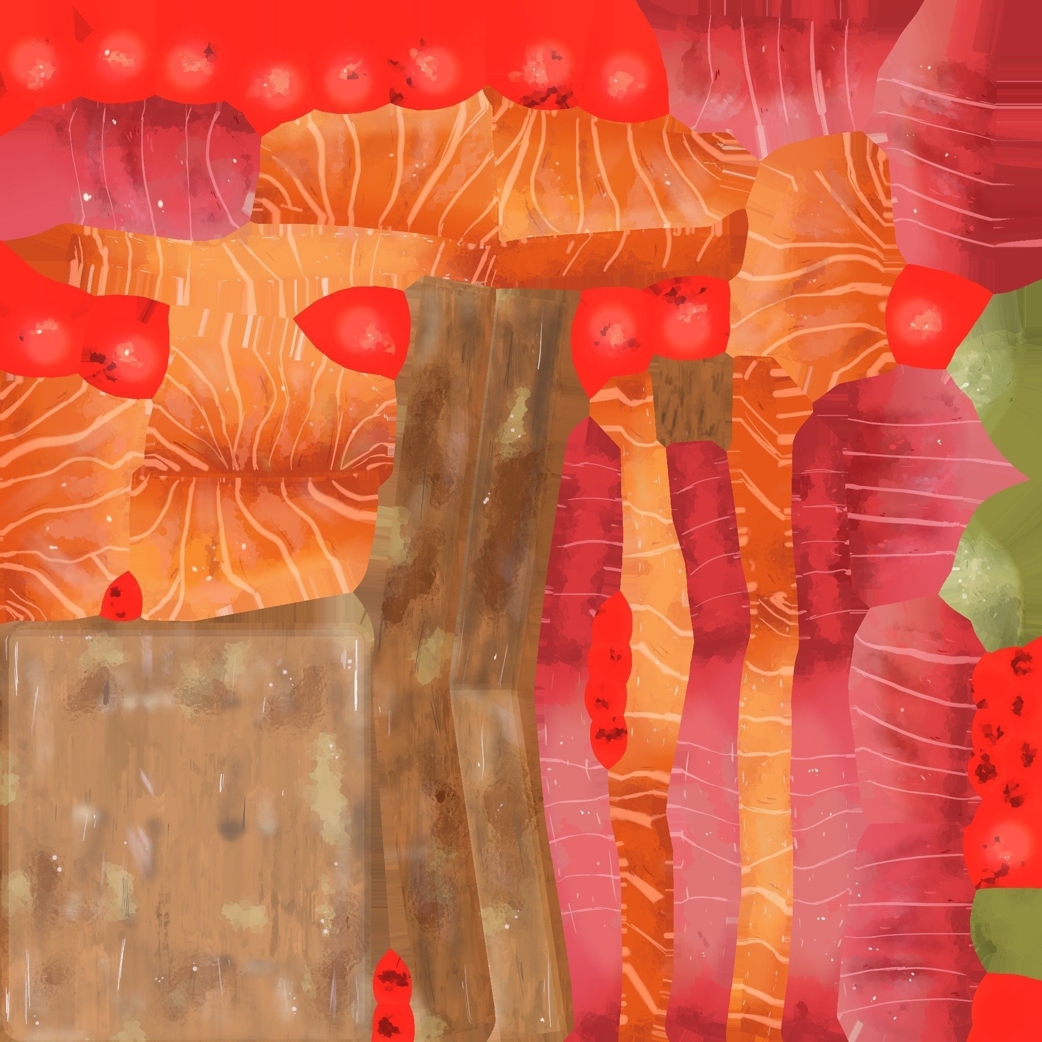Hand-painted sashimi Low-poly 3D model_10