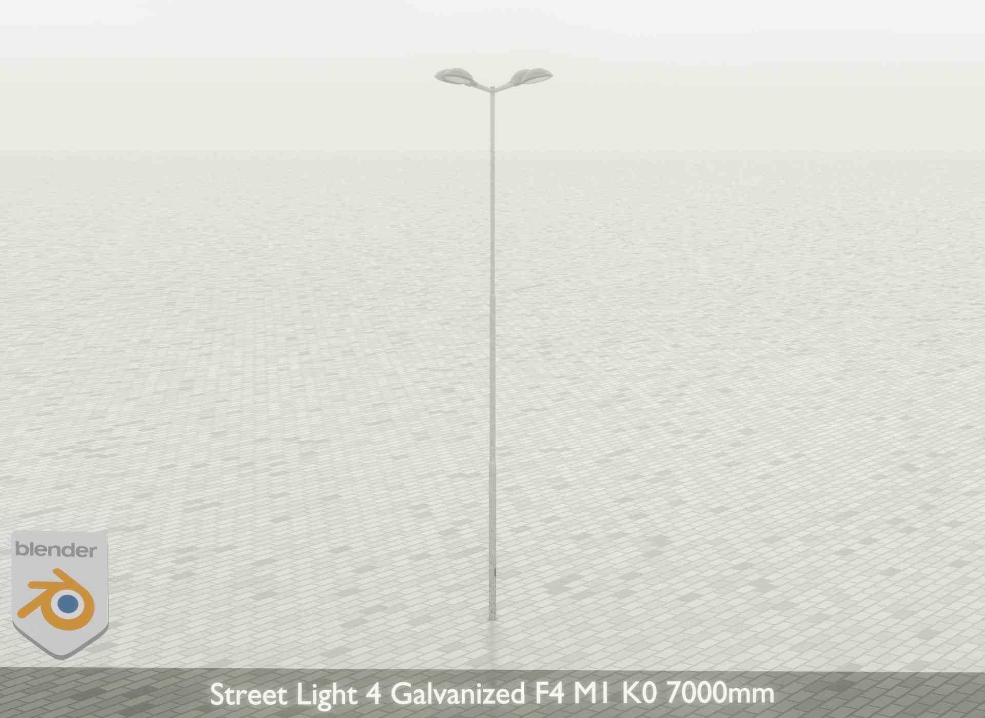 Street Light 4 Galvanized F4 M1 K0 7000mm Low-poly 3D model_54