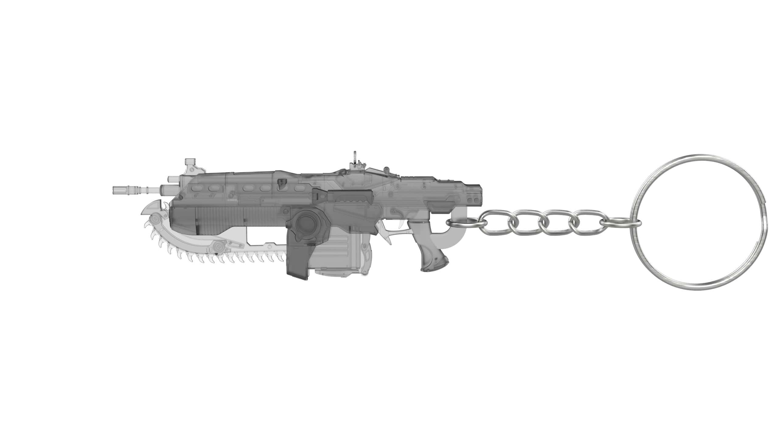 Keychain - Lancer - Gears of War - Printable - STL 3D print model_3