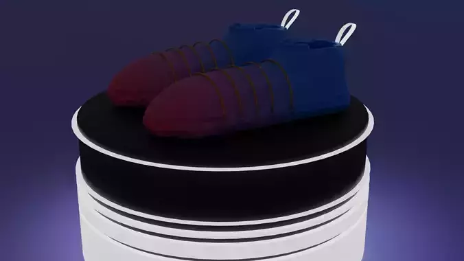 Low Poly Shoes Cartoon Style