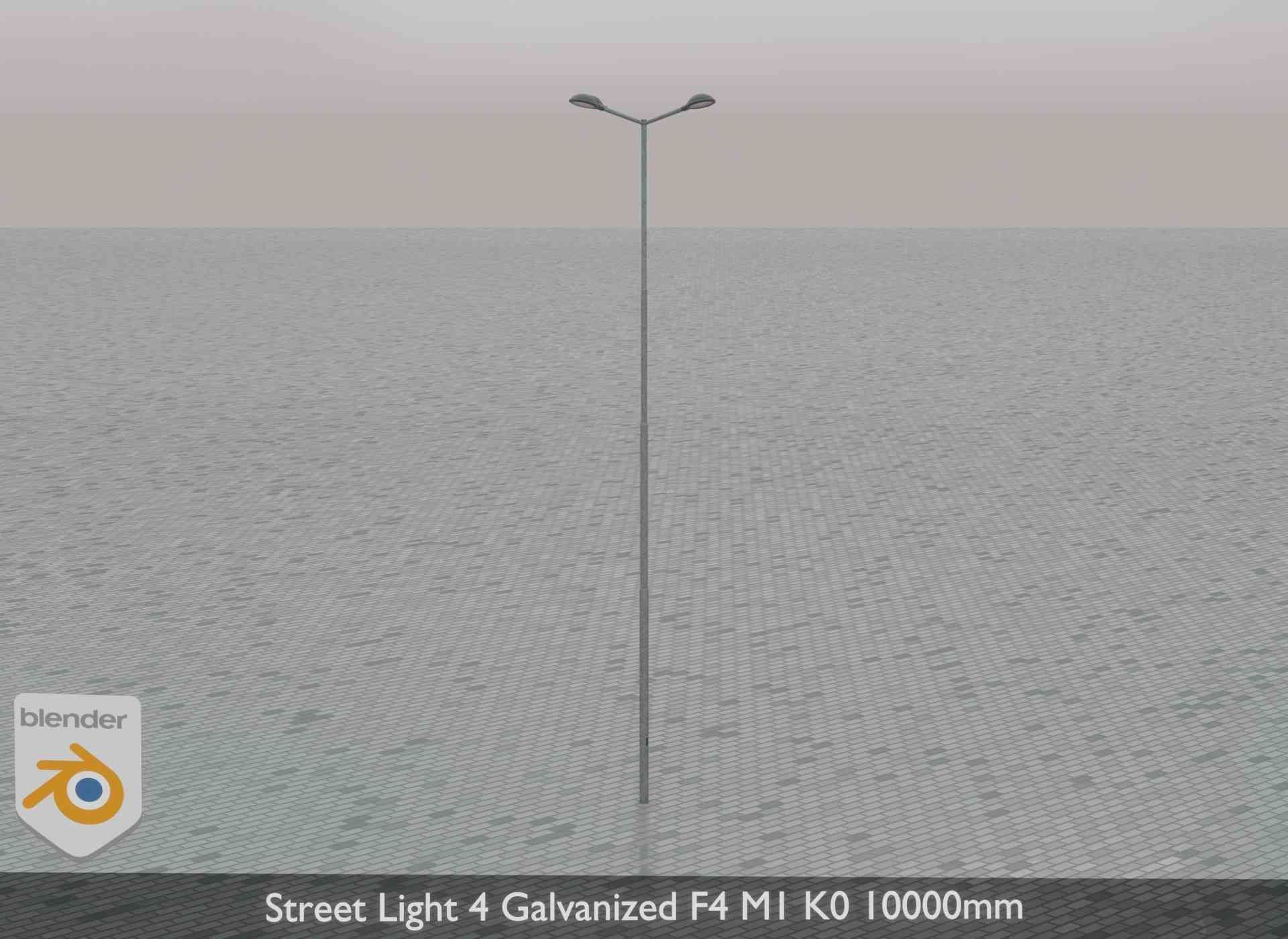 Street Light 4 Galvanized F4 M1 K0 10000mm Low-poly 3D model_76