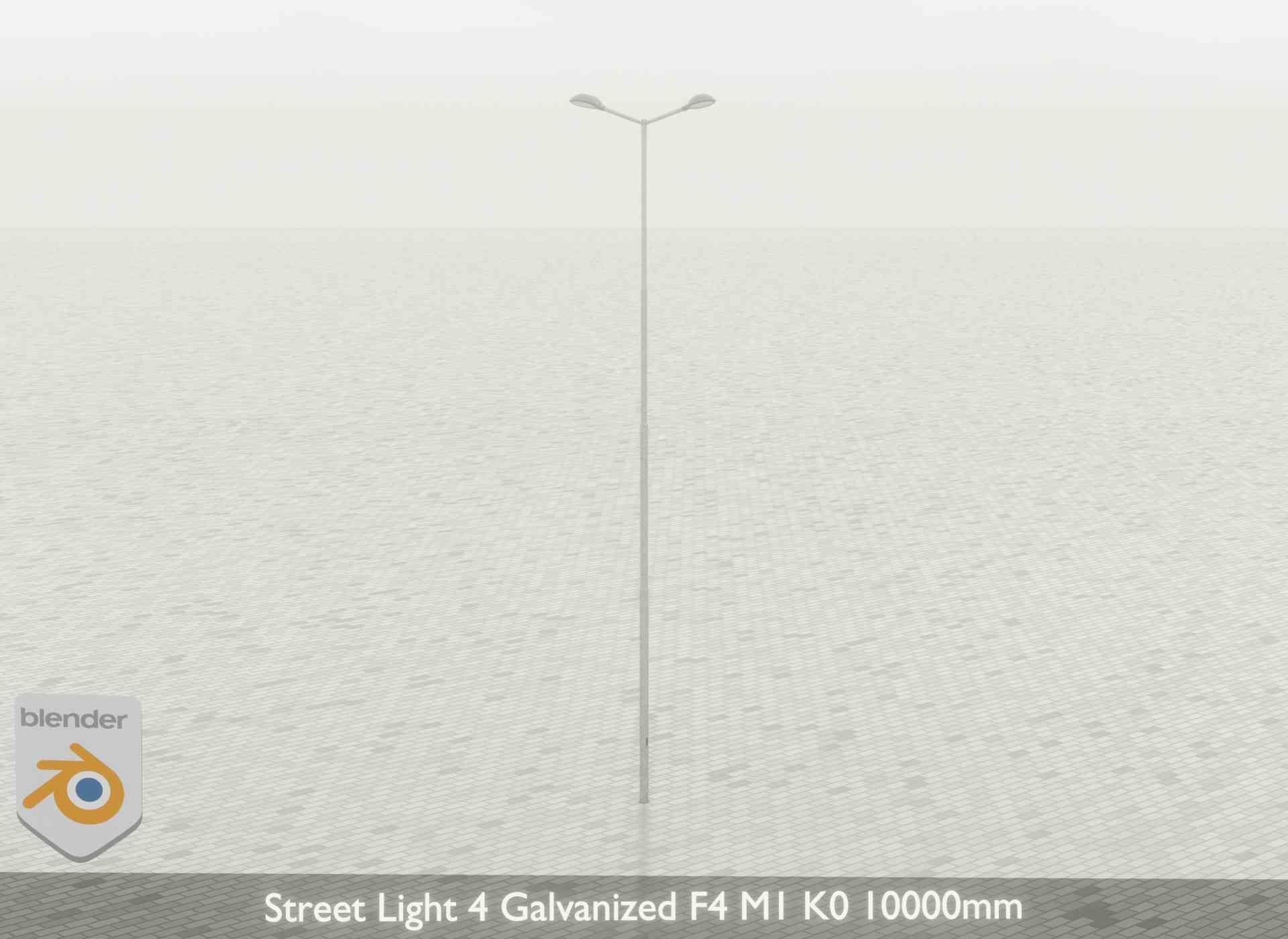 Street Light 4 Galvanized F4 M1 K0 10000mm Low-poly 3D model_56