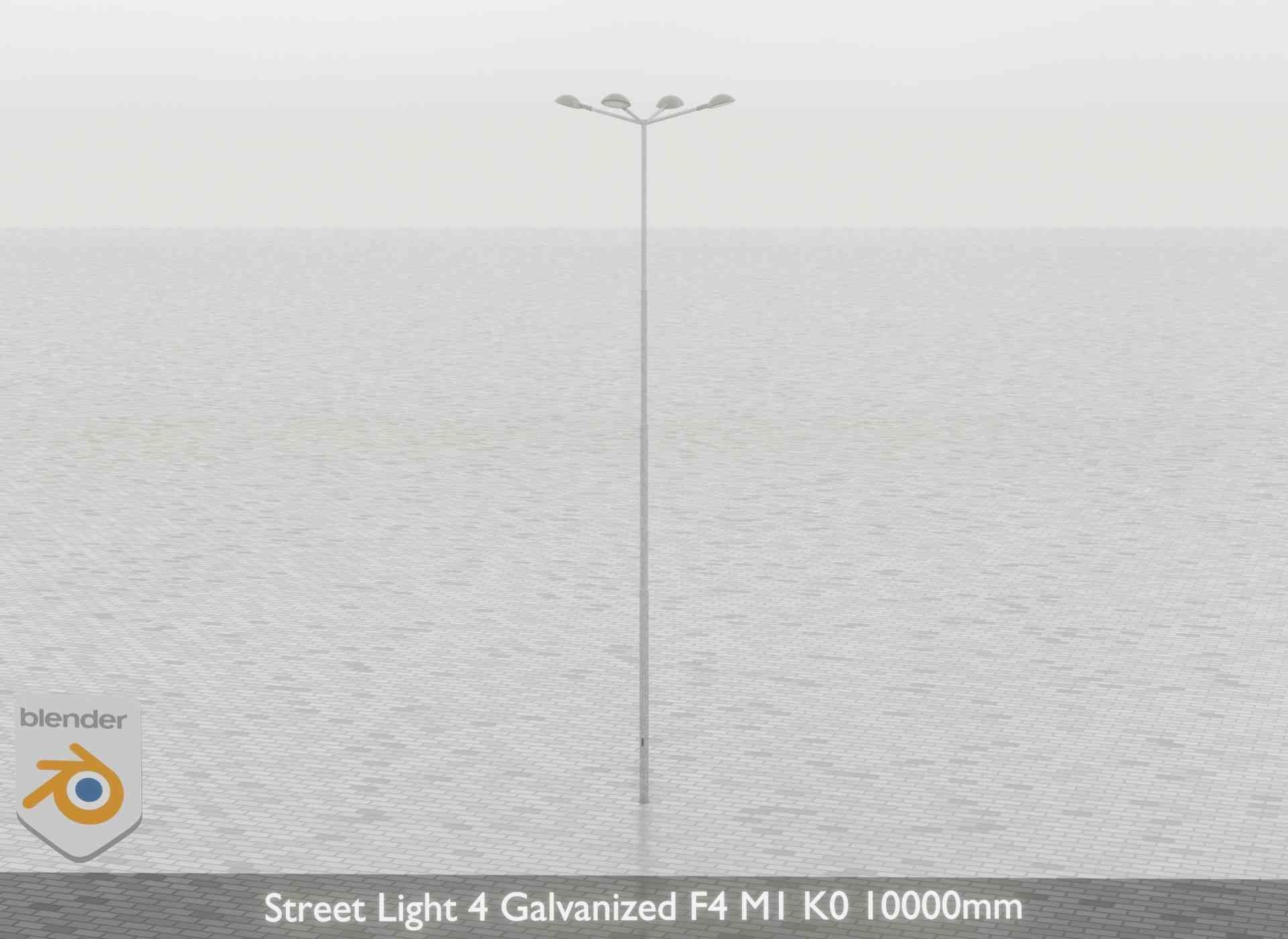 Street Light 4 Galvanized F4 M1 K0 10000mm Low-poly 3D model_63