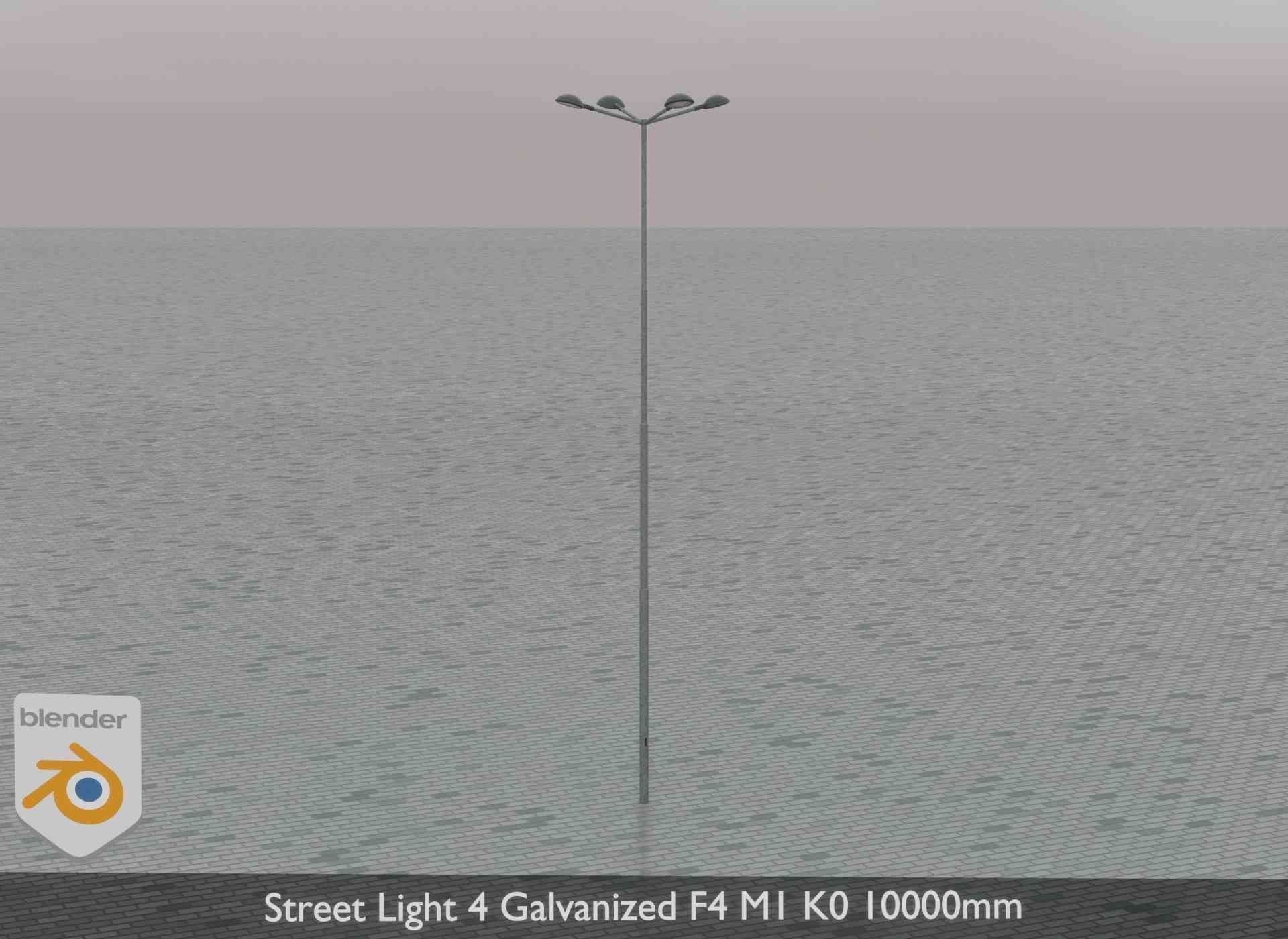 Street Light 4 Galvanized F4 M1 K0 10000mm Low-poly 3D model_78