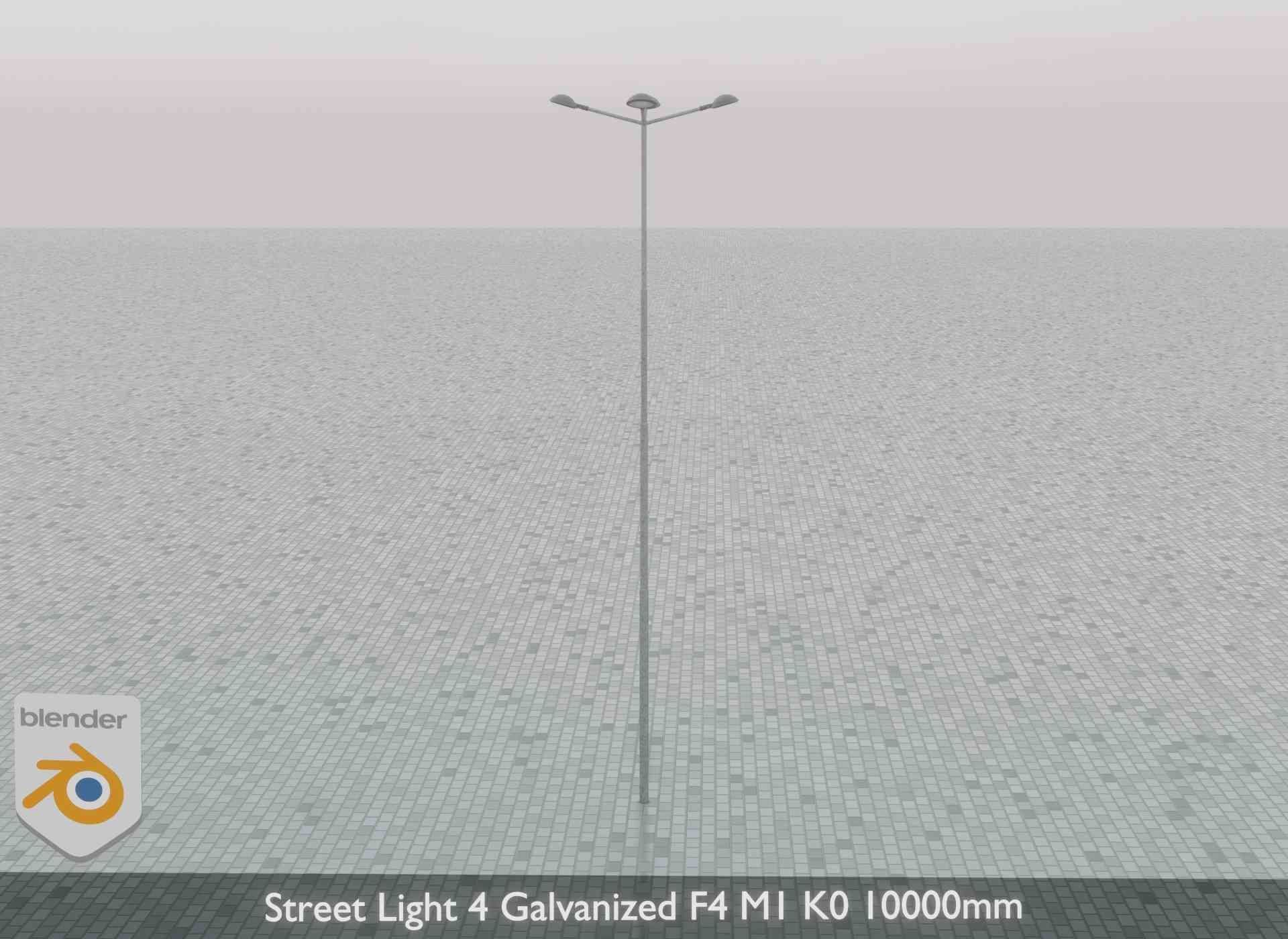 Street Light 4 Galvanized F4 M1 K0 10000mm Low-poly 3D model_71