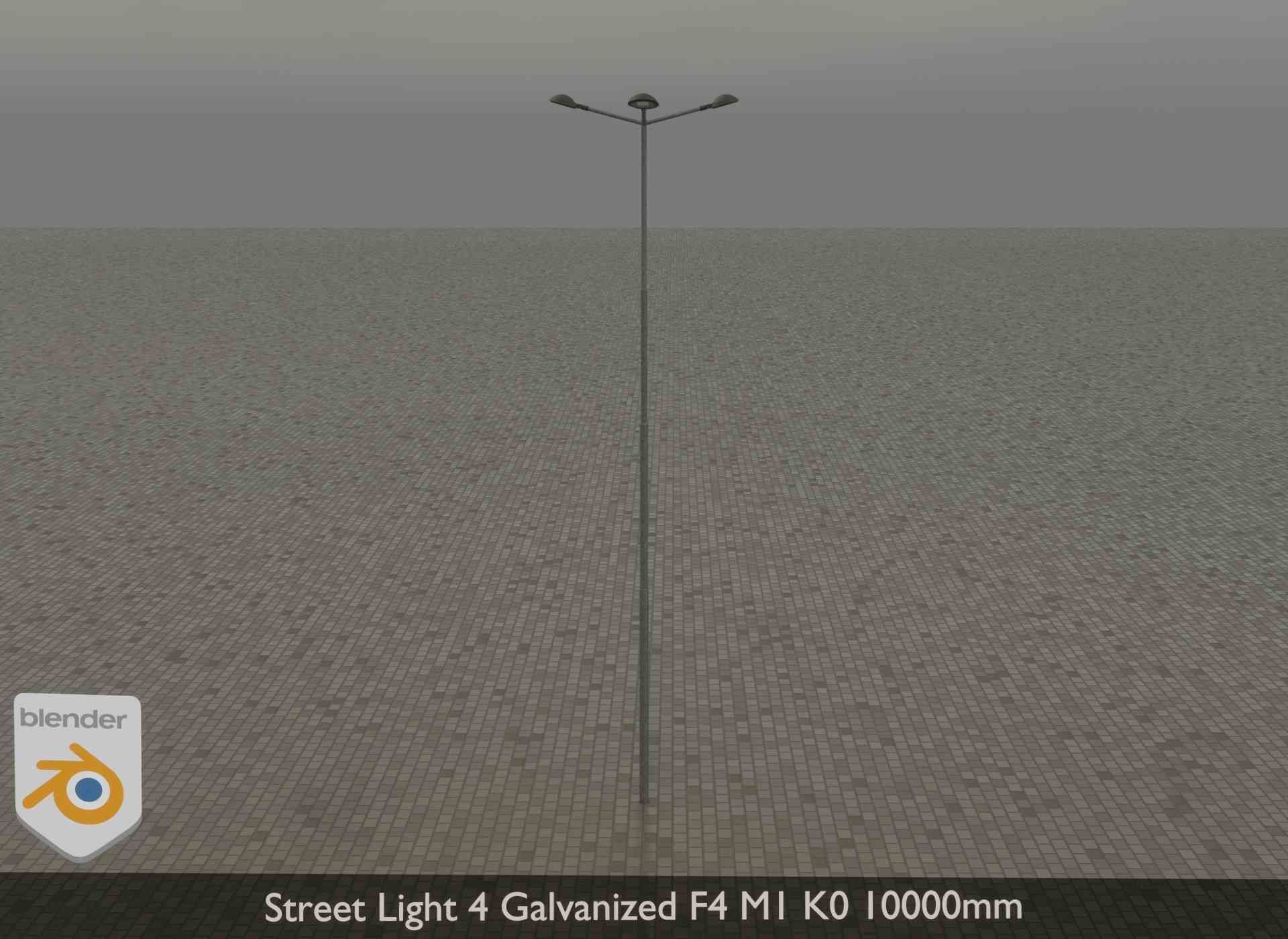 Street Light 4 Galvanized F4 M1 K0 10000mm Low-poly 3D model_31