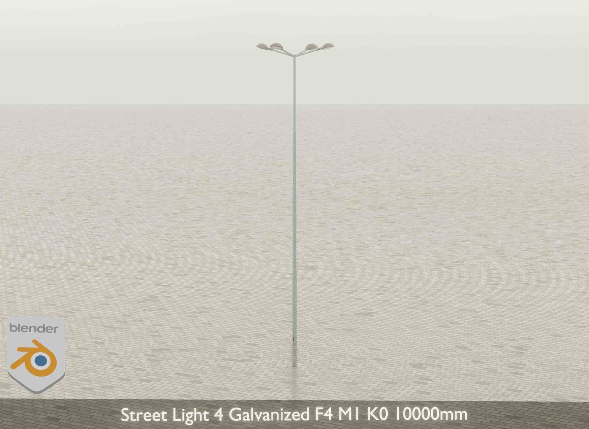 Street Light 4 Galvanized F4 M1 K0 10000mm Low-poly 3D model_44