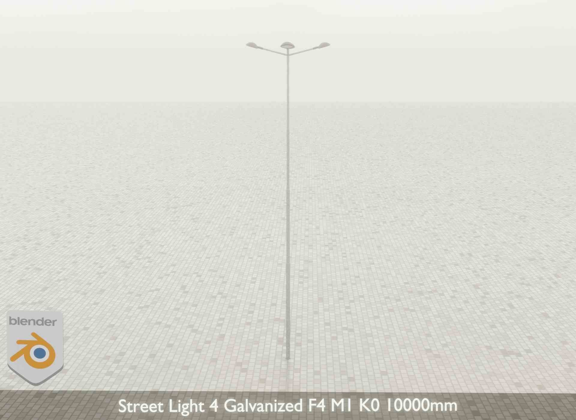 Street Light 4 Galvanized F4 M1 K0 10000mm Low-poly 3D model_51