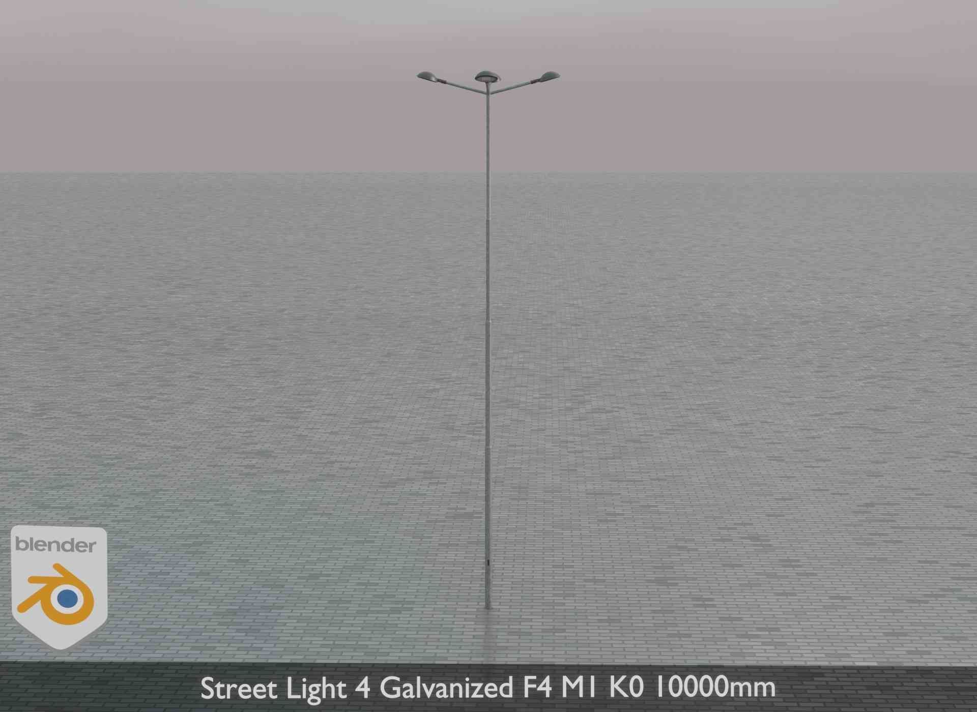 Street Light 4 Galvanized F4 M1 K0 10000mm Low-poly 3D model_81
