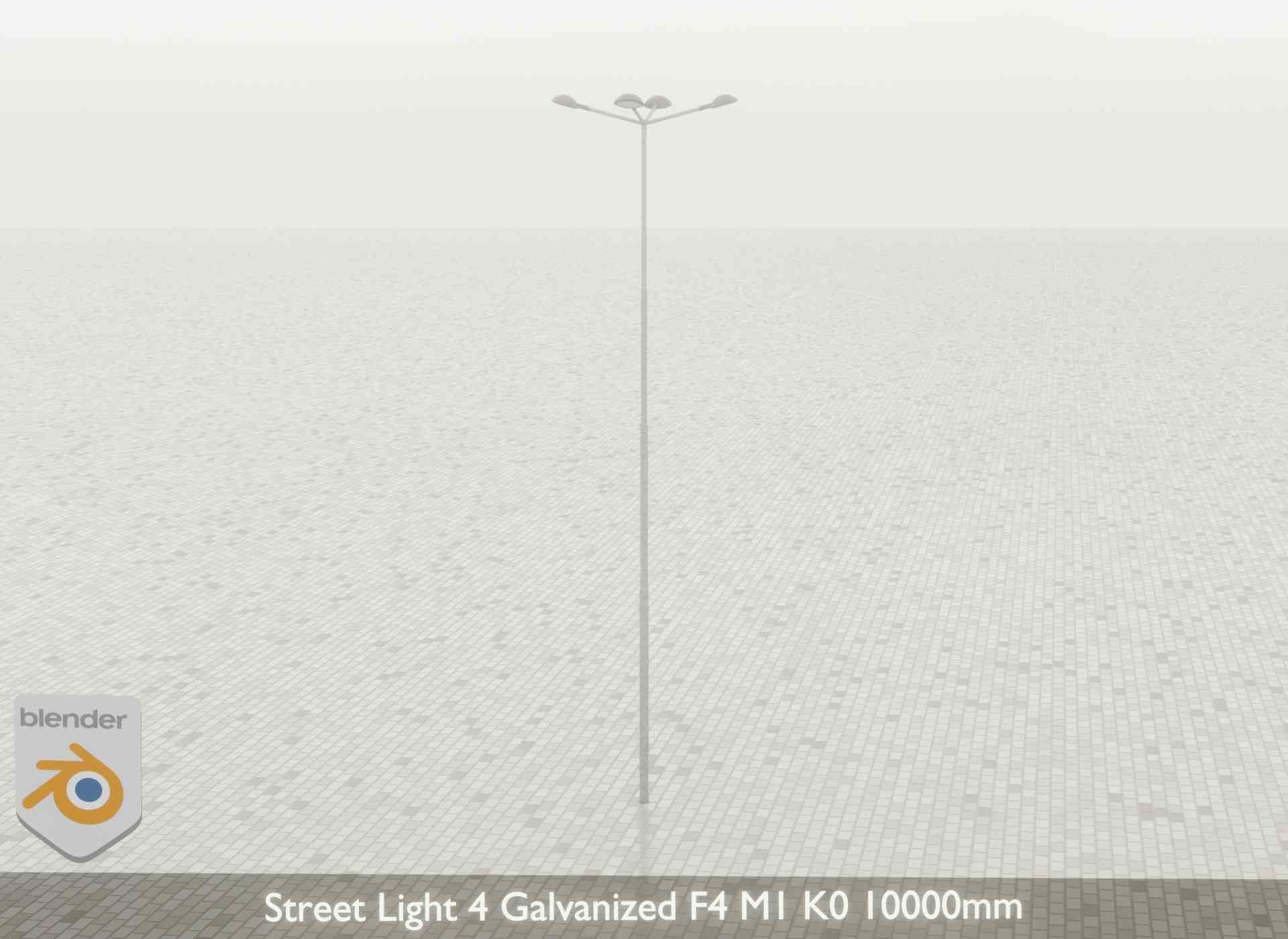 Street Light 4 Galvanized F4 M1 K0 10000mm Low-poly 3D model_52