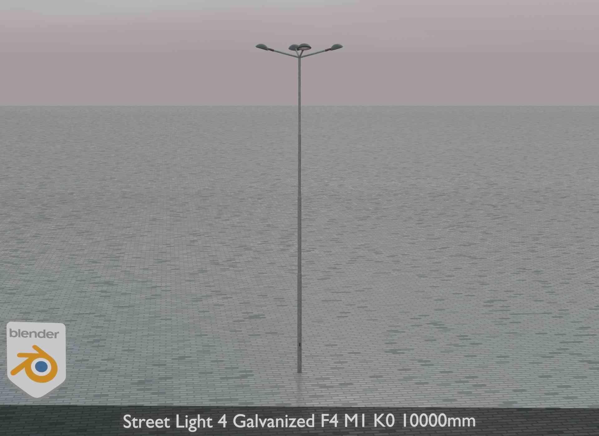 Street Light 4 Galvanized F4 M1 K0 10000mm Low-poly 3D model_80