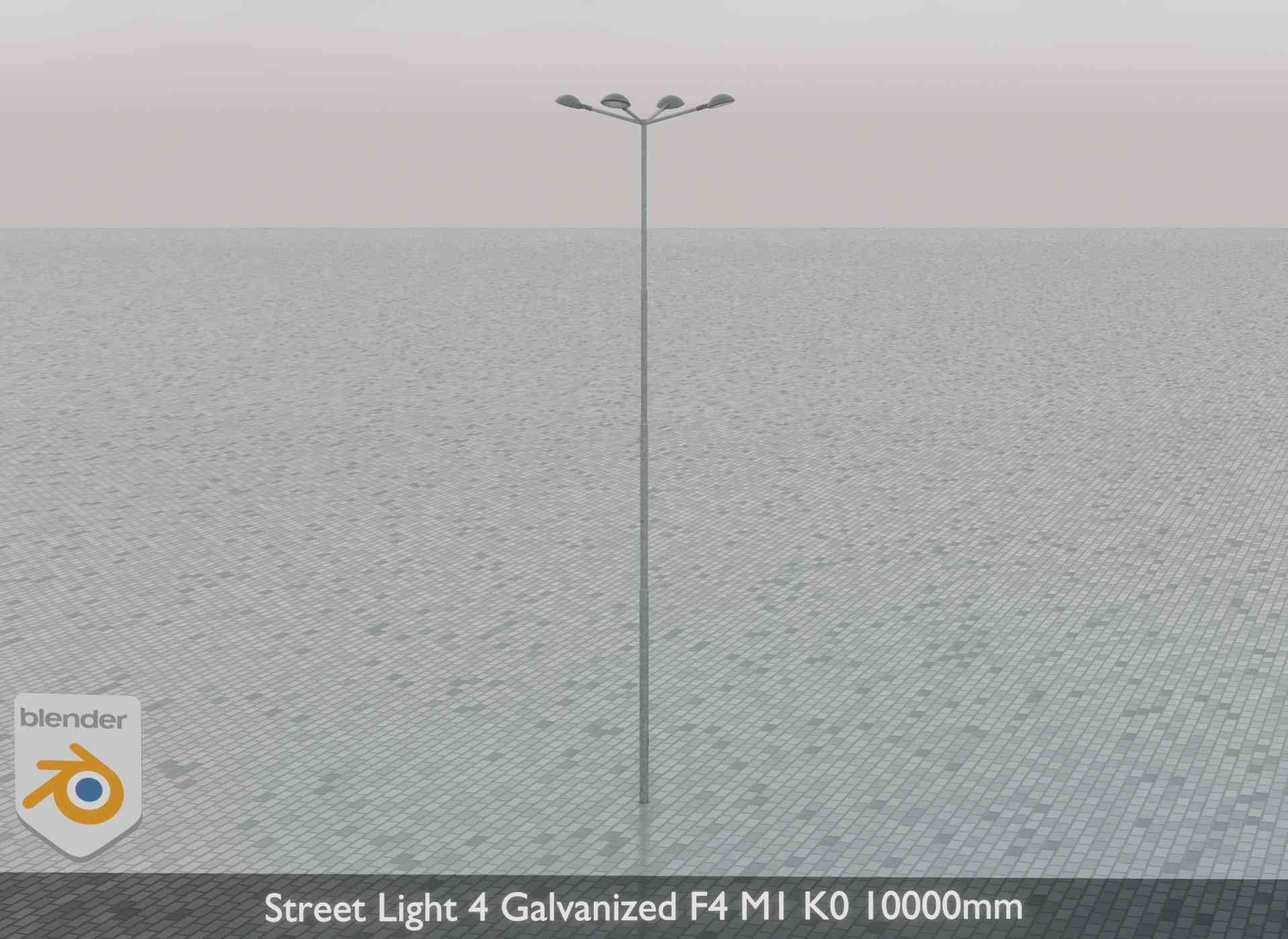 Street Light 4 Galvanized F4 M1 K0 10000mm Low-poly 3D model_73