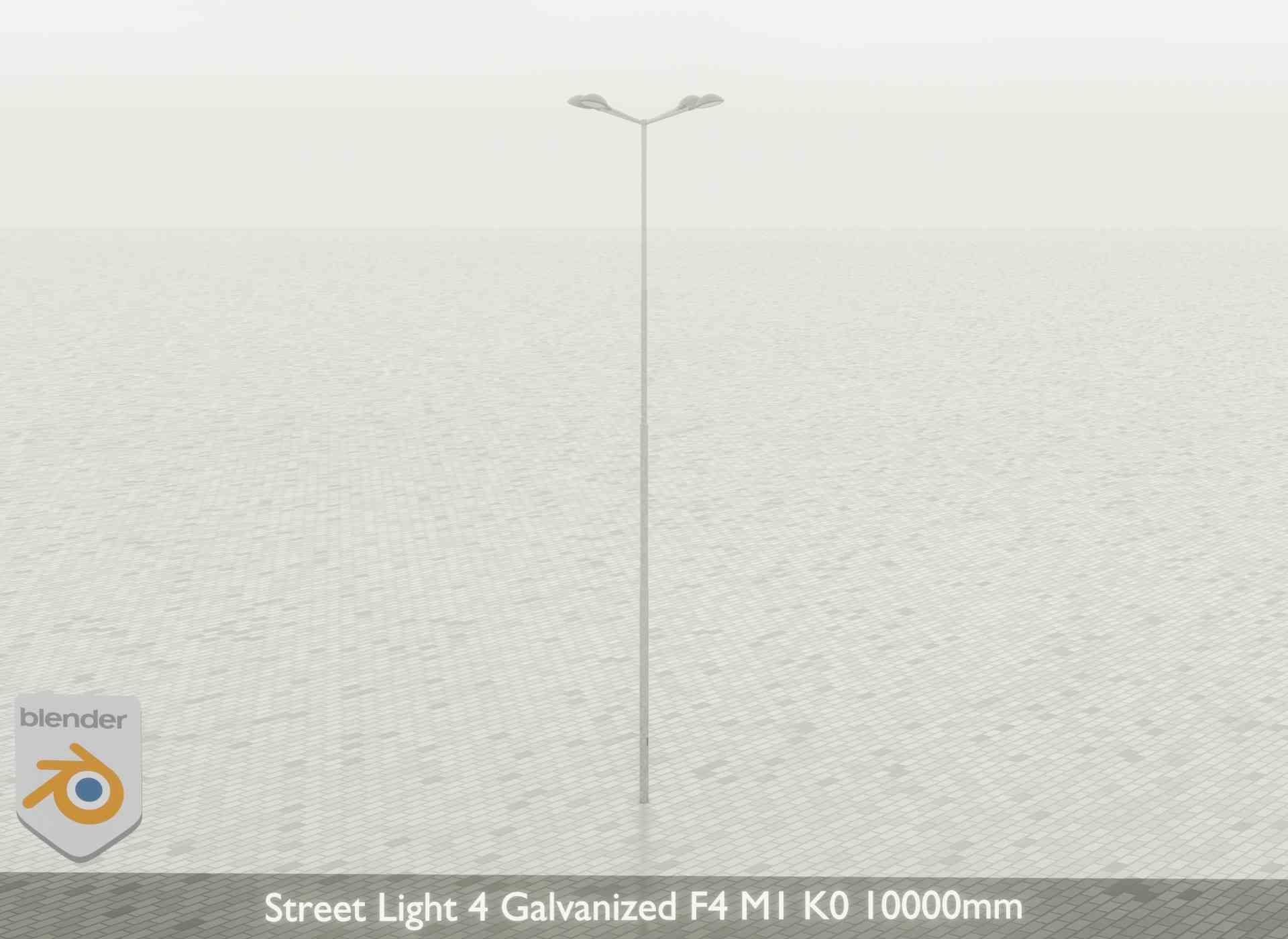 Street Light 4 Galvanized F4 M1 K0 10000mm Low-poly 3D model_55