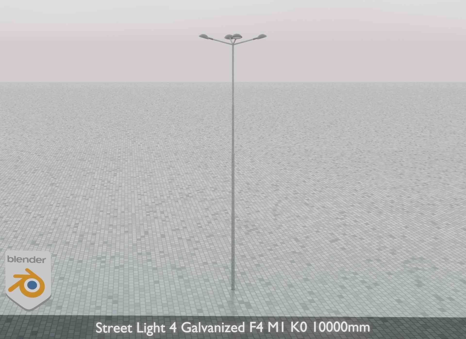 Street Light 4 Galvanized F4 M1 K0 10000mm Low-poly 3D model_70