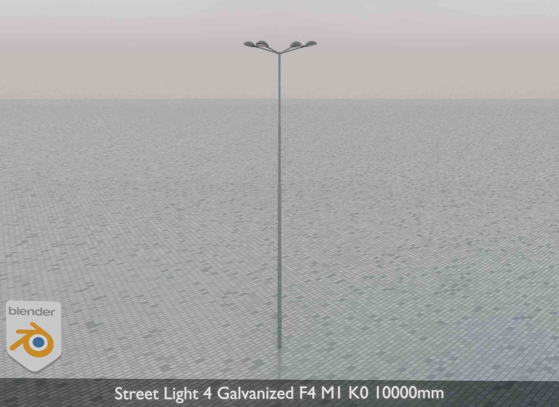 Street Light 4 Galvanized F4 M1 K0 10000mm Low-poly 3D model_74