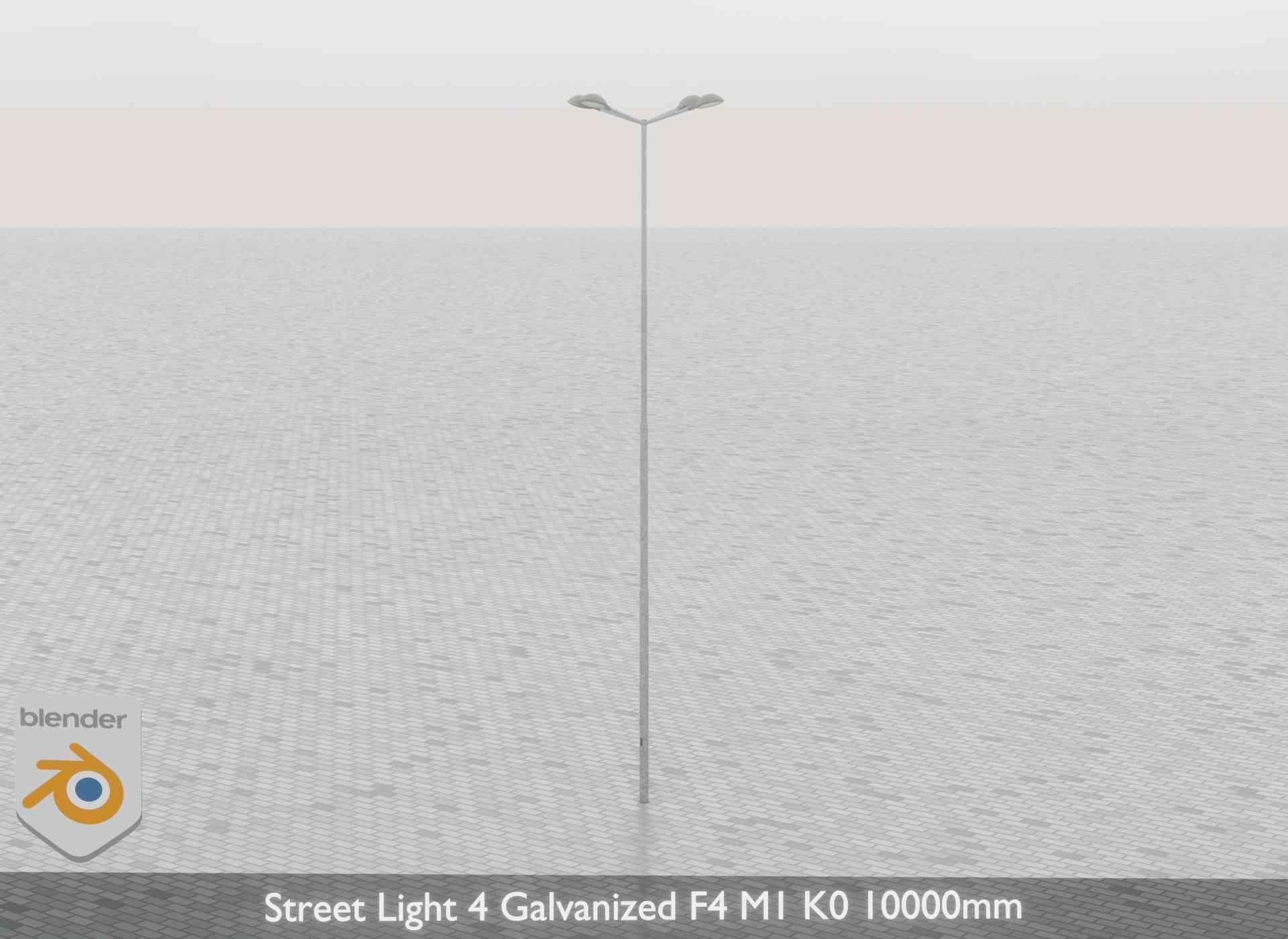 Street Light 4 Galvanized F4 M1 K0 10000mm Low-poly 3D model_65