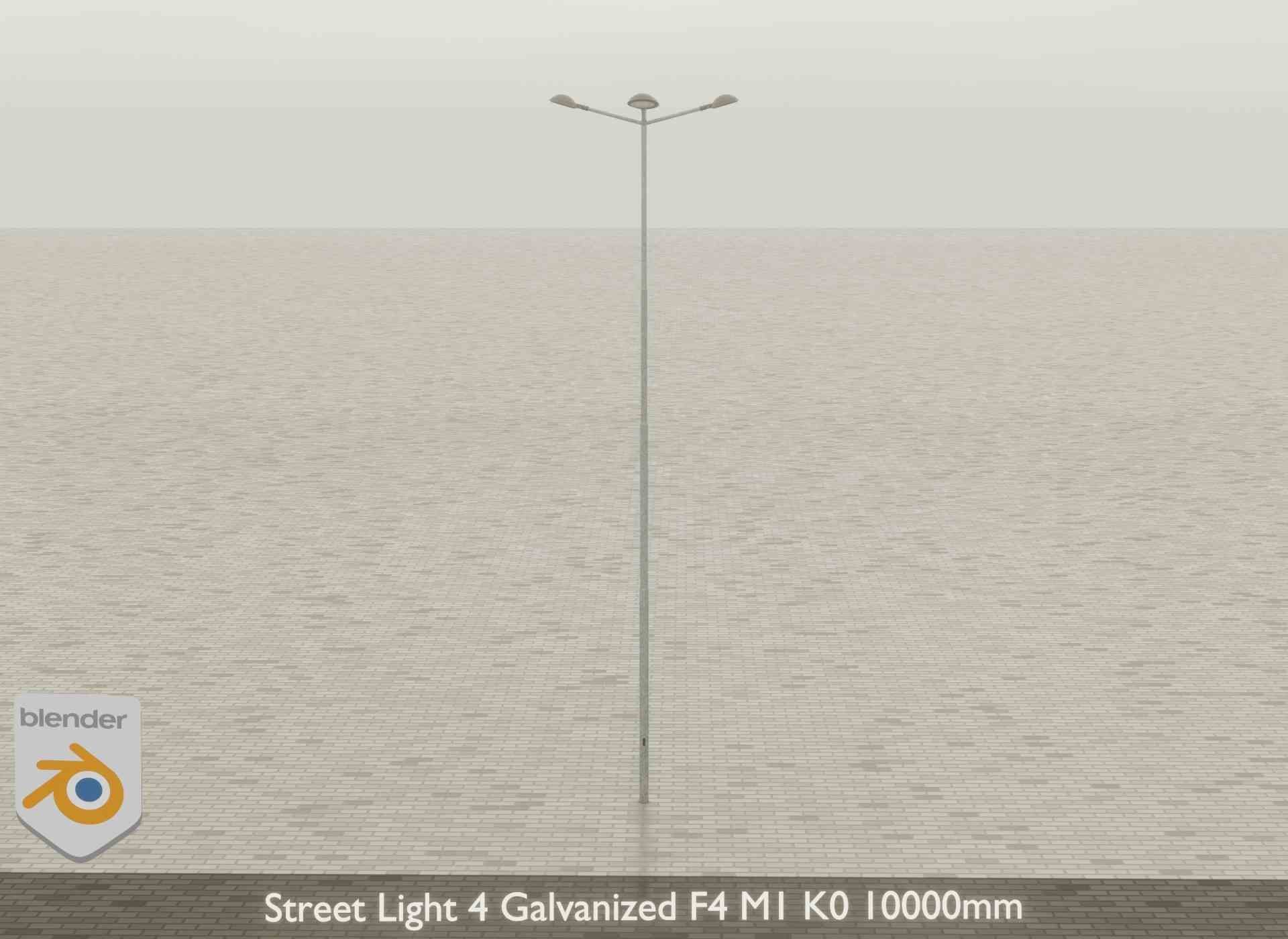 Street Light 4 Galvanized F4 M1 K0 10000mm Low-poly 3D model_41