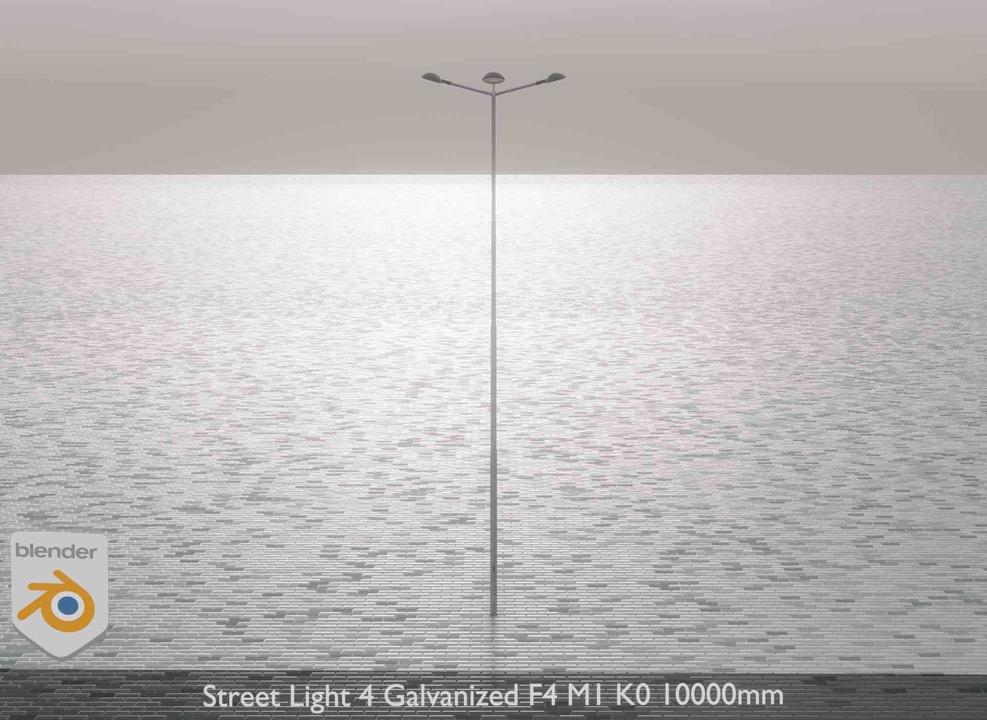 Street Light 4 Galvanized F4 M1 K0 10000mm Low-poly 3D model_1