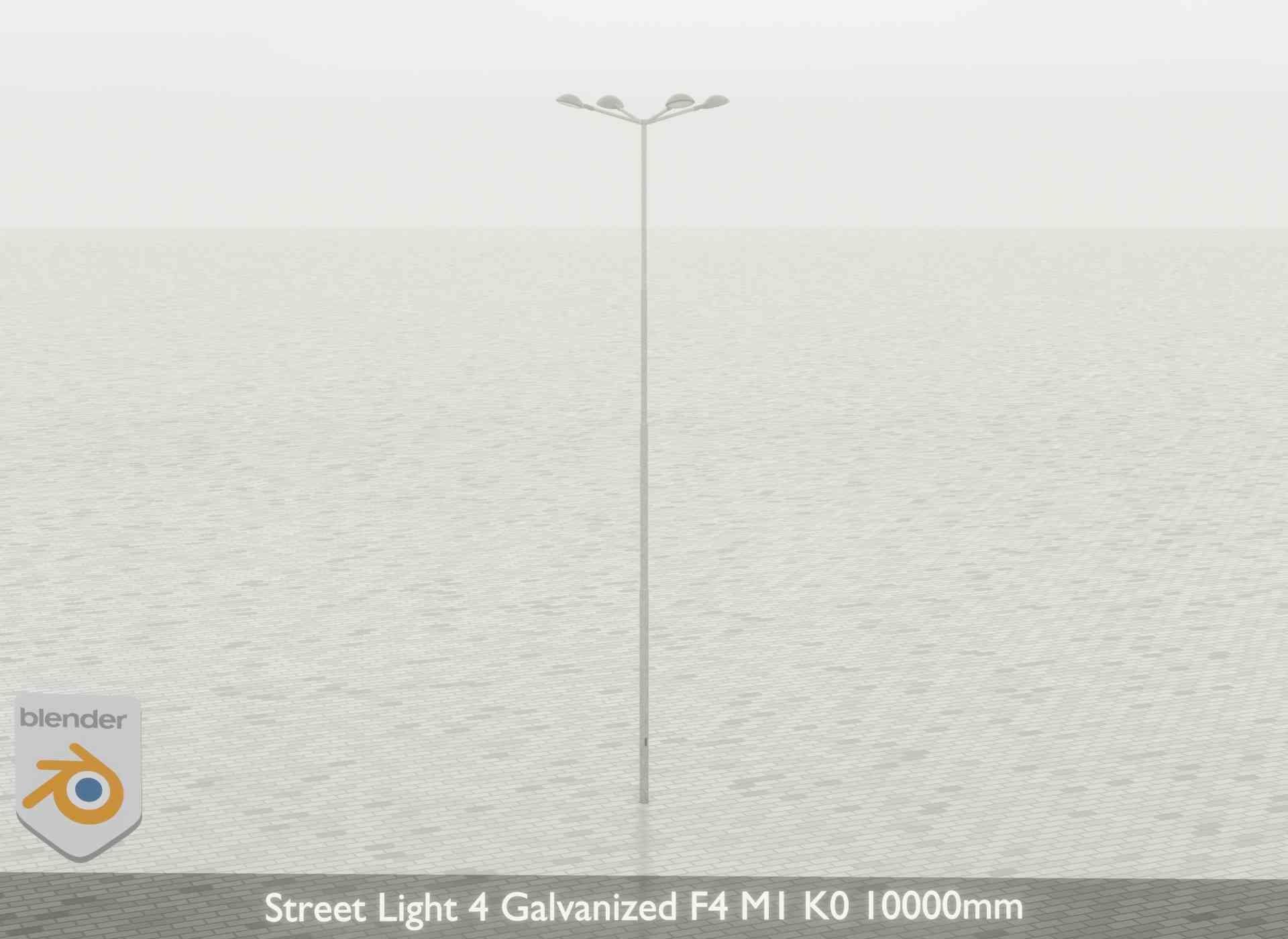Street Light 4 Galvanized F4 M1 K0 10000mm Low-poly 3D model_58