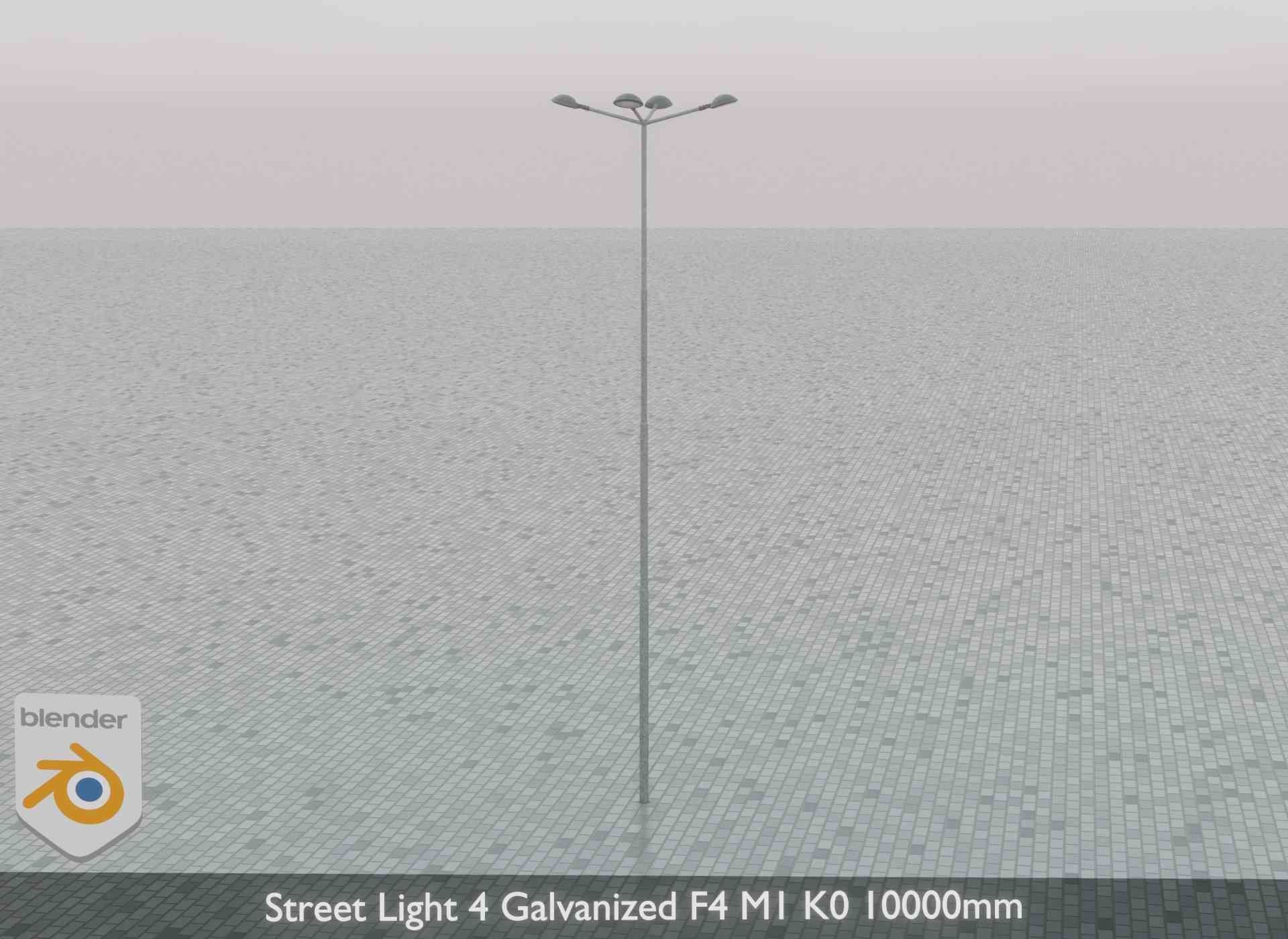 Street Light 4 Galvanized F4 M1 K0 10000mm Low-poly 3D model_72