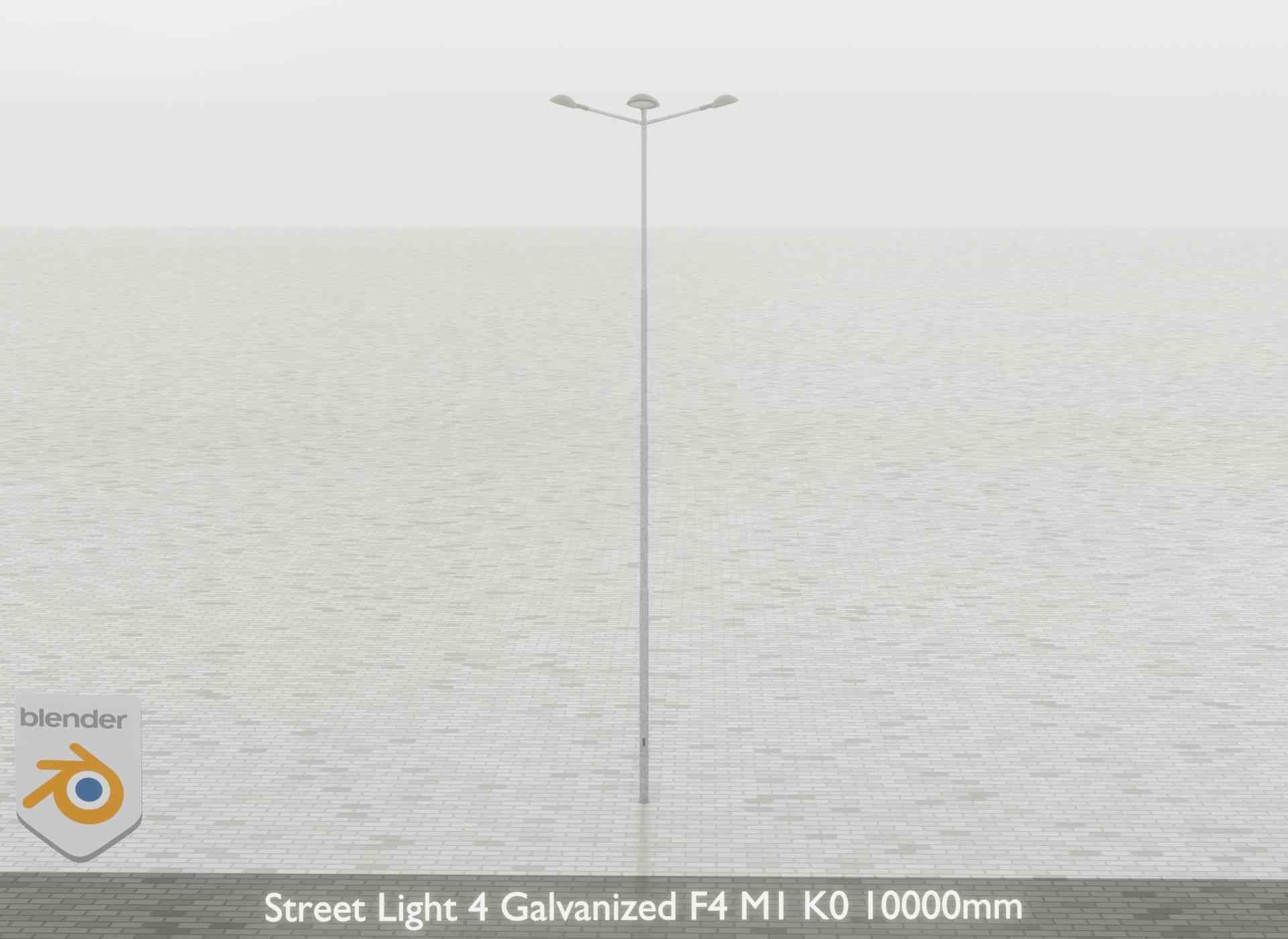 Street Light 4 Galvanized F4 M1 K0 10000mm Low-poly 3D model_61