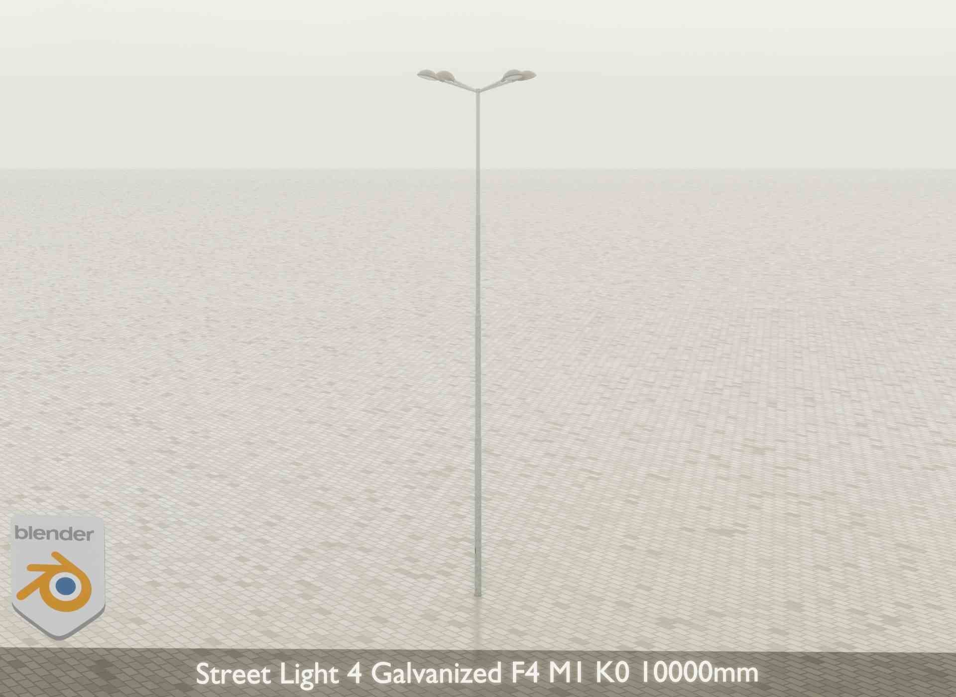 Street Light 4 Galvanized F4 M1 K0 10000mm Low-poly 3D model_47