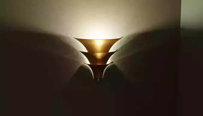 Elegant brass wall lamp 3D model