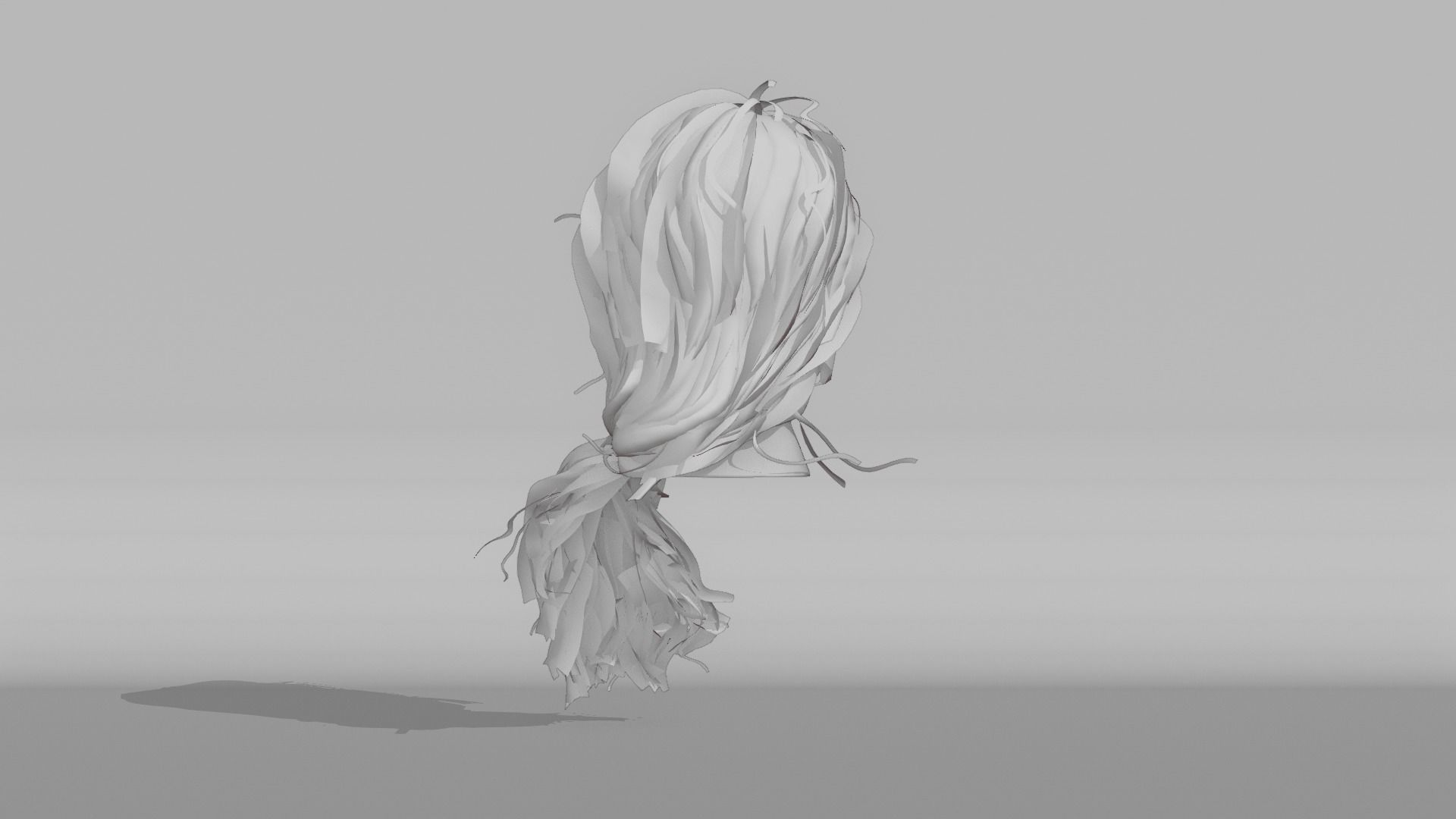 Realistic Female Hair 5 Low-poly 3D model_9