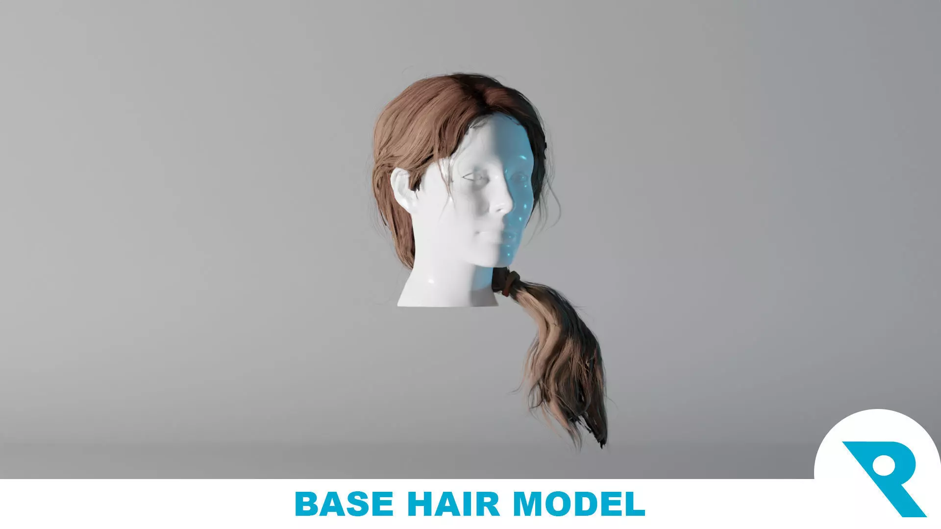 Realistic Female Hair 5 Low-poly 3D model_0