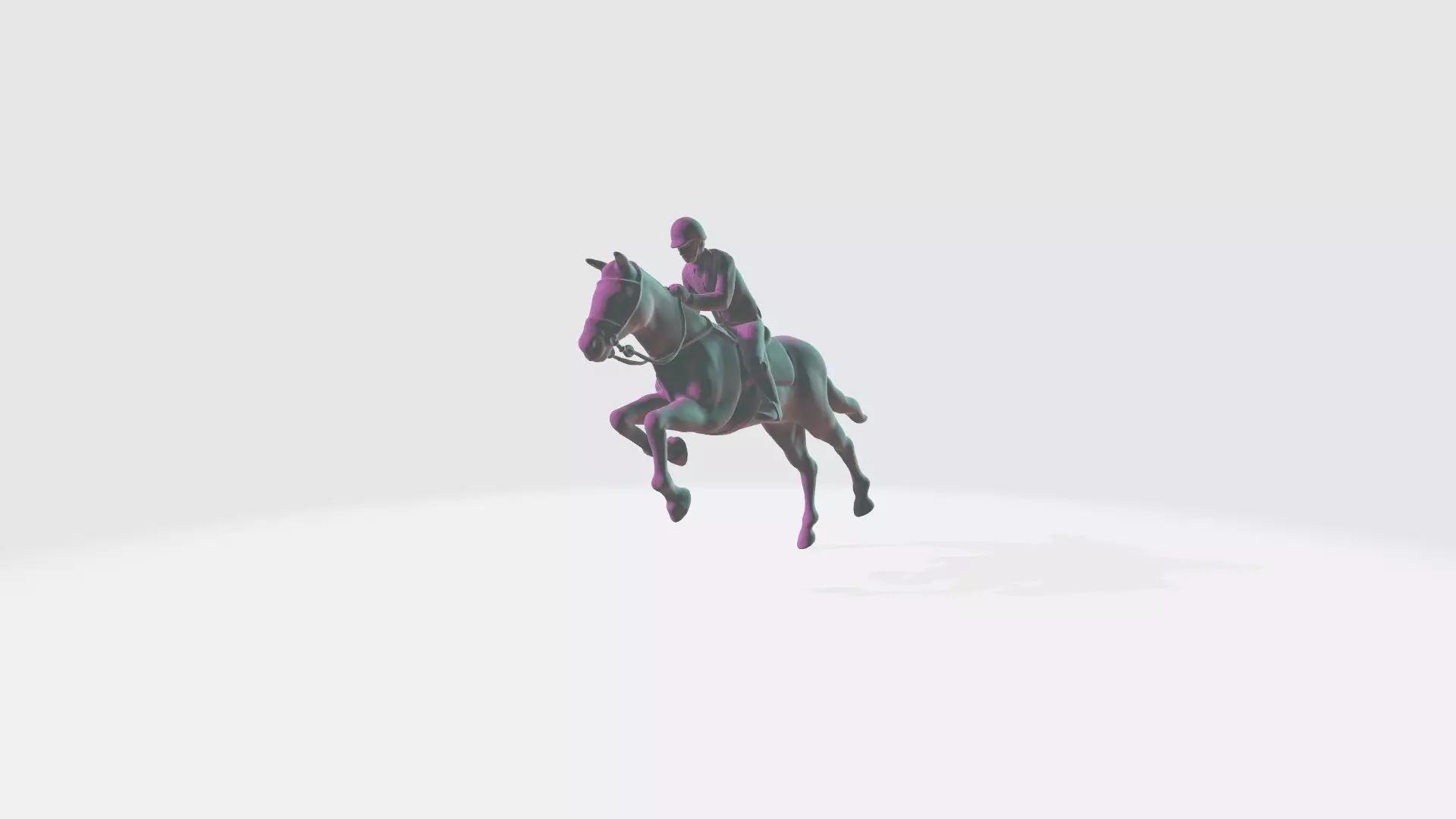 Horse and Rider in jumping pose I 3D Print ready model 3D print model