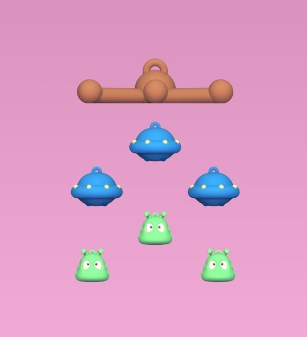 Alien Mobile 3D print model_1