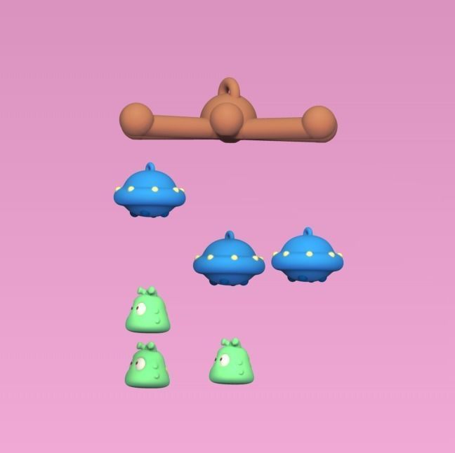 Alien Mobile 3D print model_2