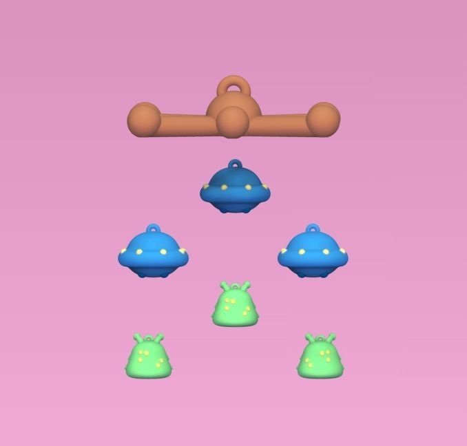 Alien Mobile 3D print model_3