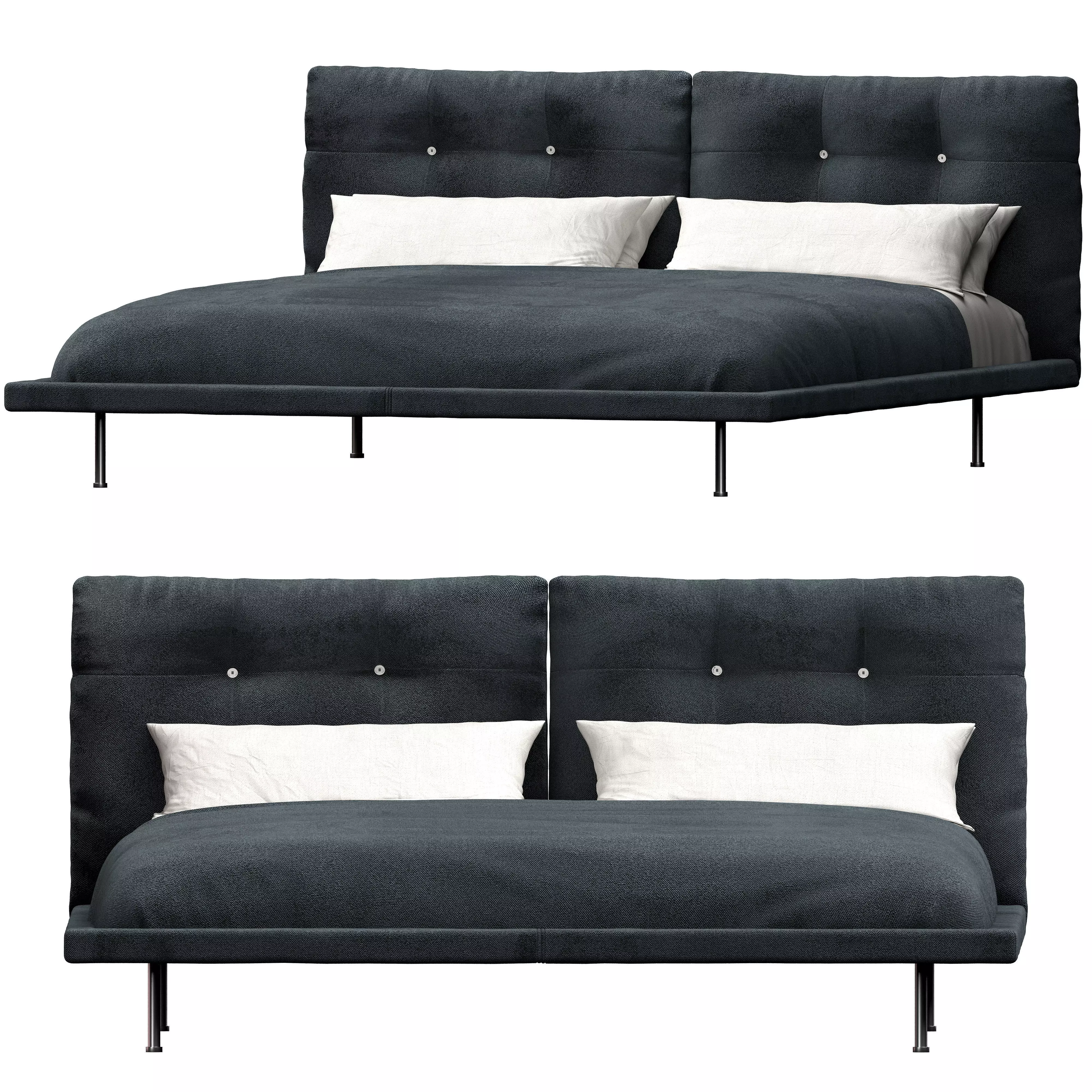 Living Divani Rod Bed 3D model_0