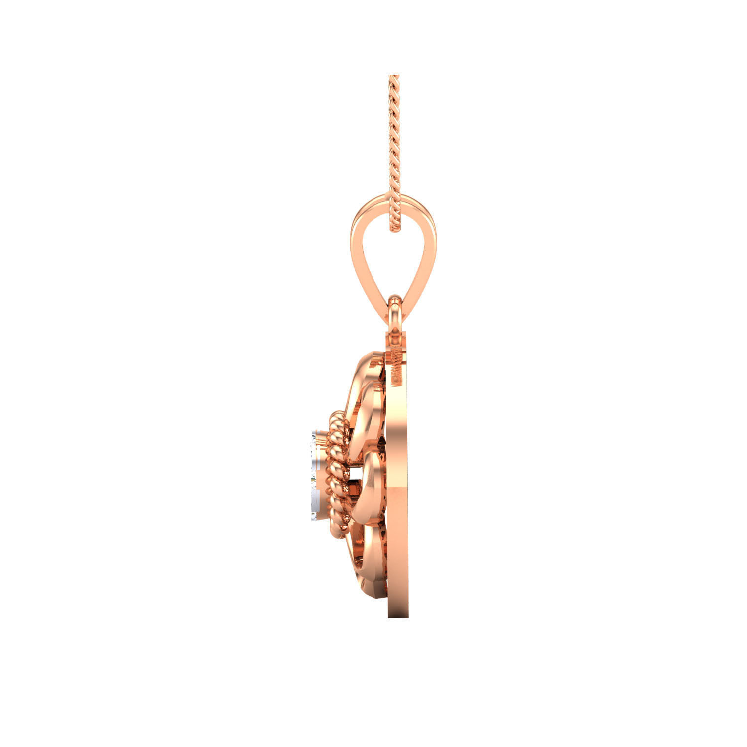 Women Flower Pendant STL OBJ FBX Renders Details 3D print model_1