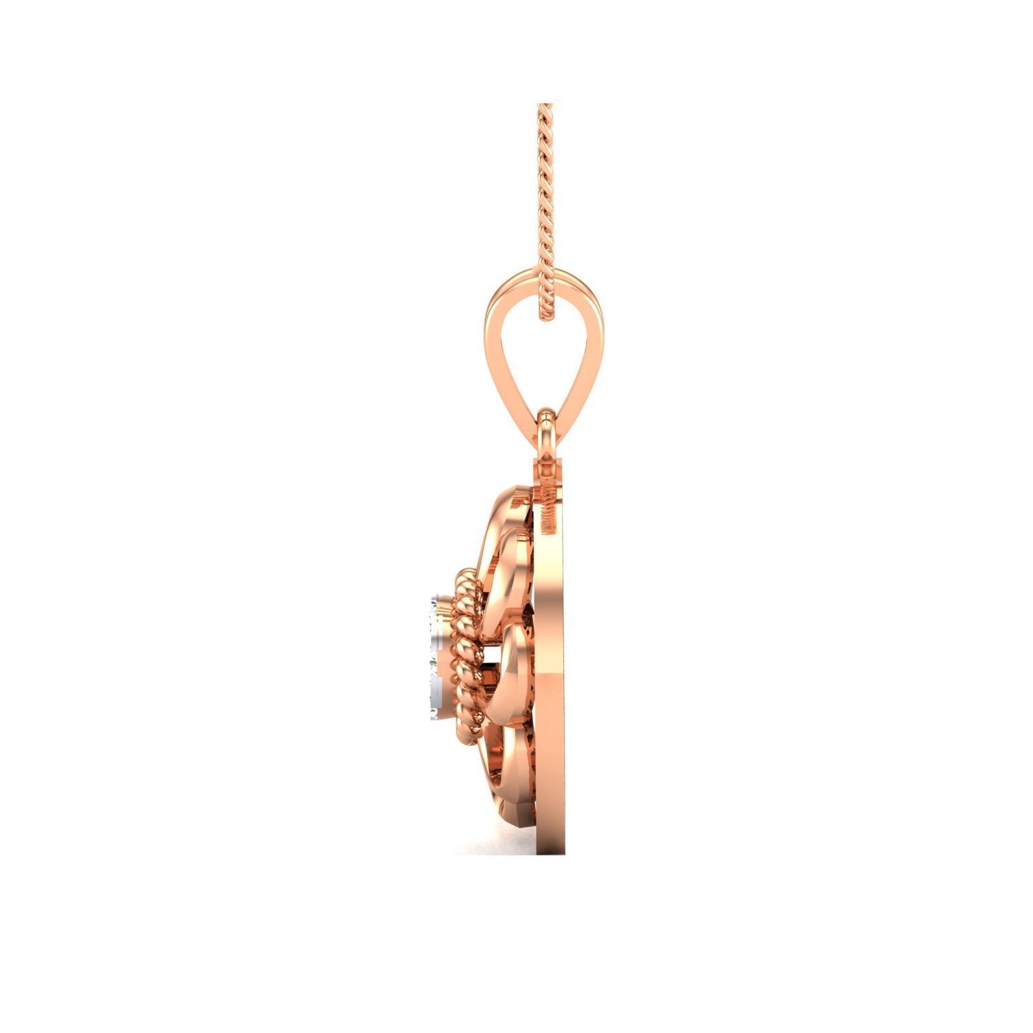 Women Flower Pendant STL OBJ FBX Renders Details 3D print model_2