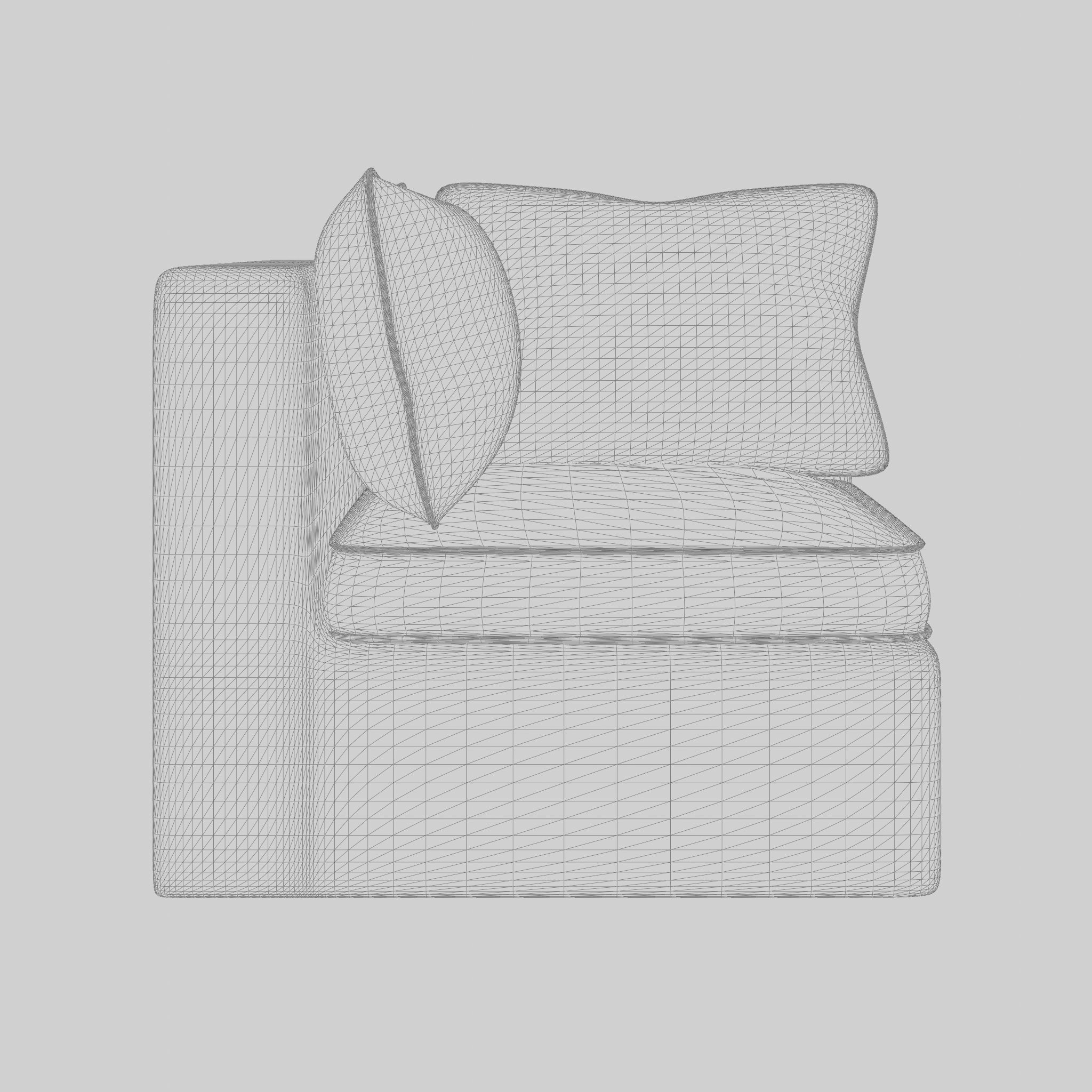 Santorini modular corner chair 3D Model Low-poly 3D model_7