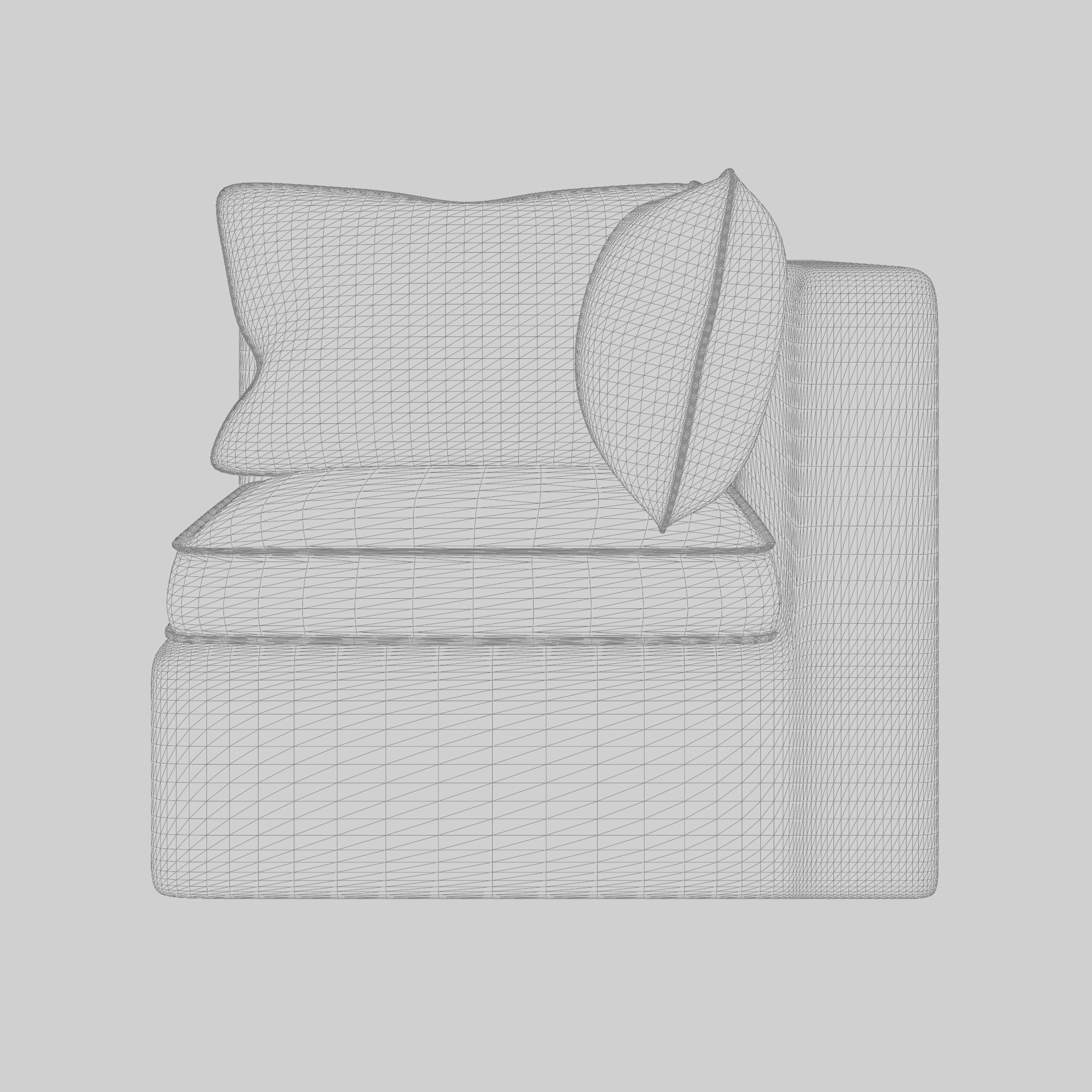 Santorini modular corner chair 3D Model Low-poly 3D model_6