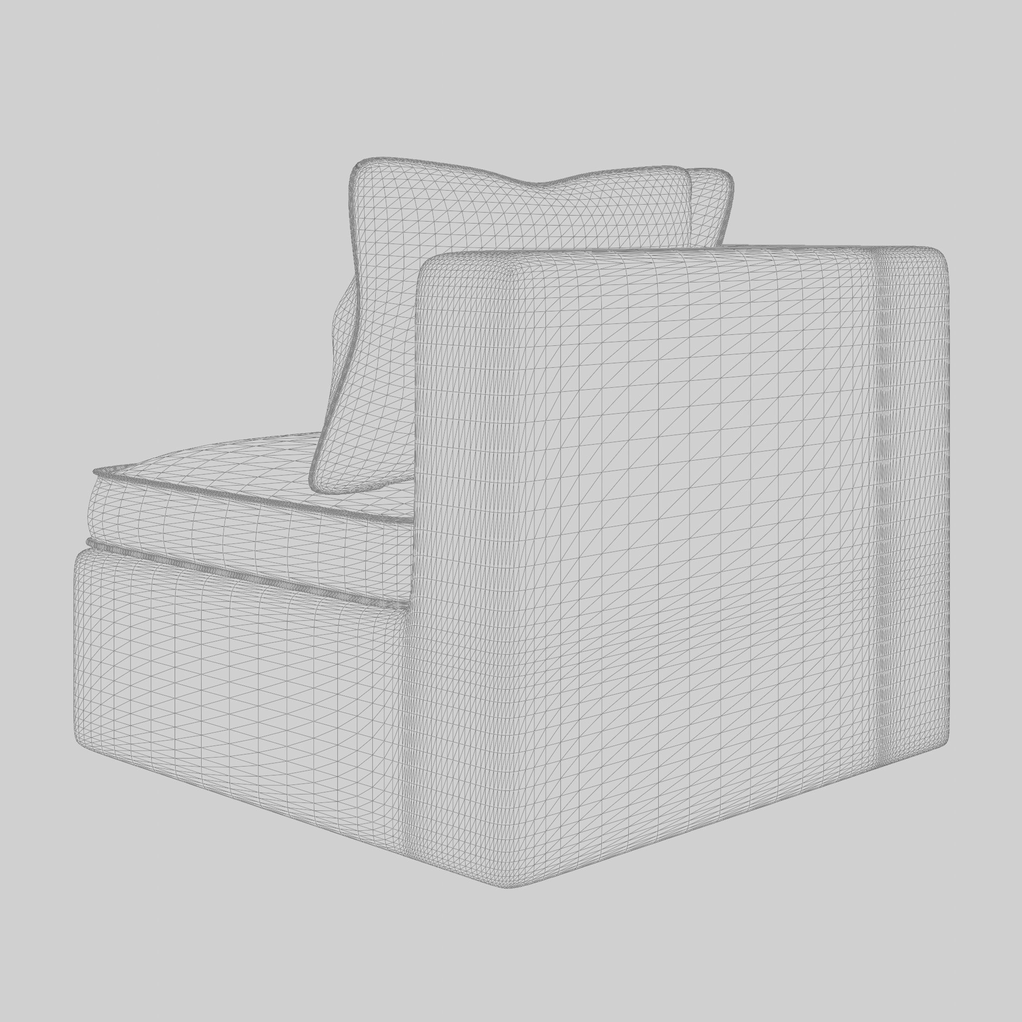 Santorini modular corner chair 3D Model Low-poly 3D model_5
